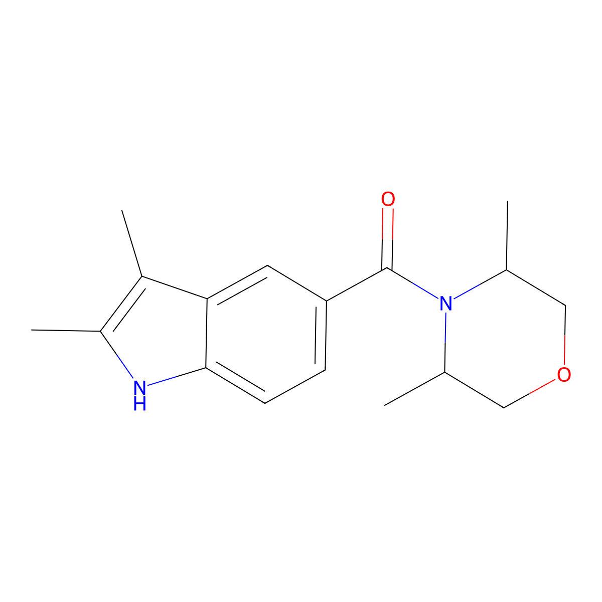 (2,3-dimethyl-1H-indol-5-yl)-(3,5-dimethylmorpholin-4-yl)methanone molecular structure, CAS 691382-97-5