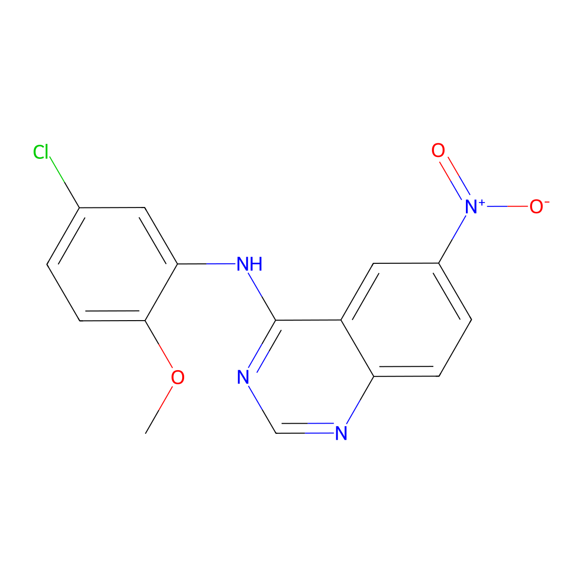 N-(5-chloro-2-methoxyphenyl)-6-nitroquinazolin-4-amine molecular structure, CAS 691385-32-7