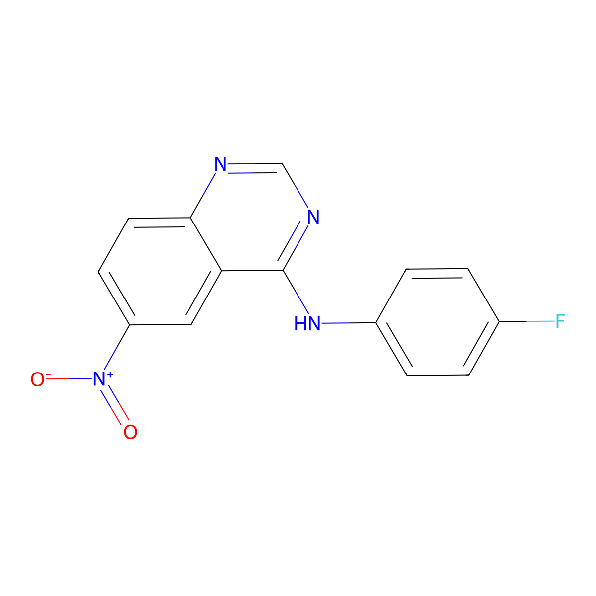 N-(4-Fluorophenyl)-6-nitroquinazolin-4-amine molecular structure, CAS 691385-33-8