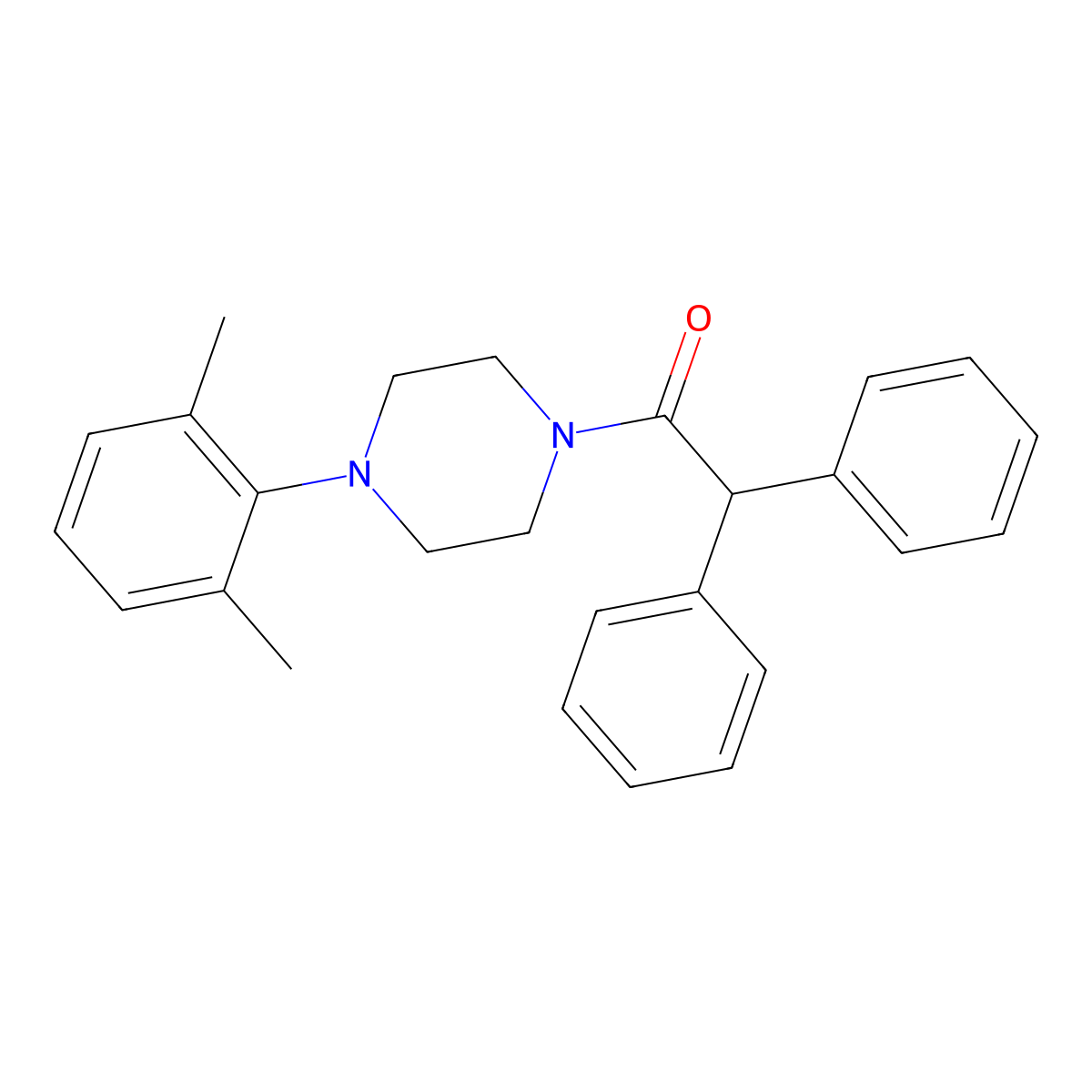 1-(4-(2,6-Dimethylphenyl)piperazin-1-yl)-2,2-diphenylethanone molecular structure, CAS 691388-12-2