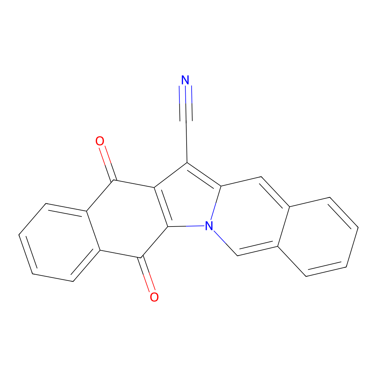 5,14-Dioxo-5,14-dihydrobenzo[5,6]indolo[1,2-b]isoquinoline-13-carbonitrile molecular structure, CAS 691388-36-0