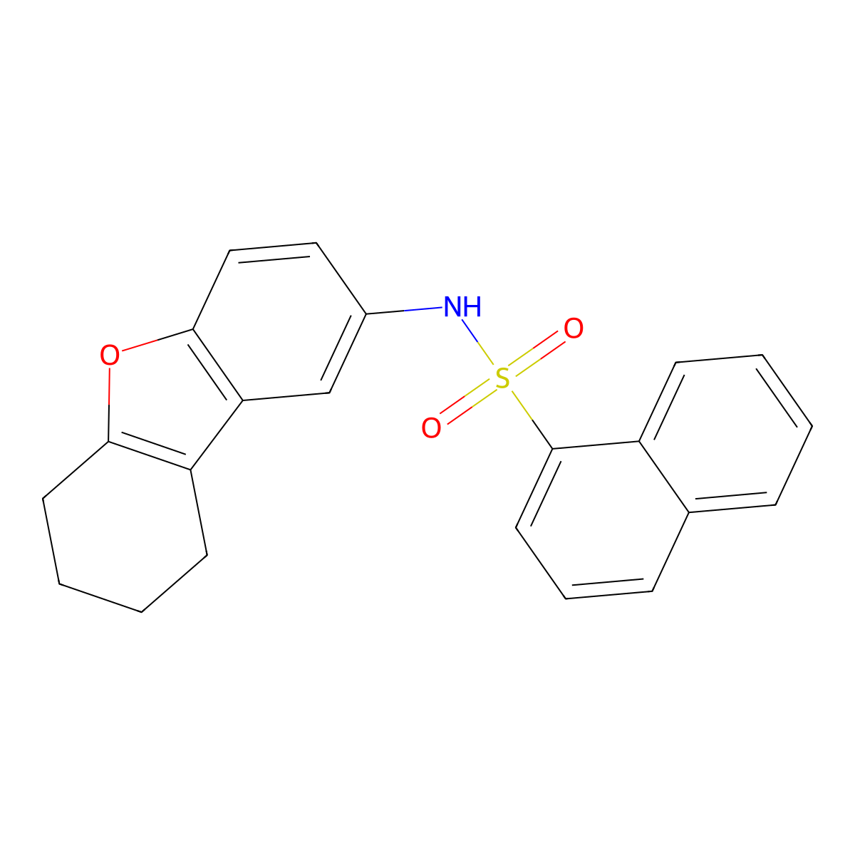 N-(6,7,8,9-tetrahydrodibenzofuran-2-yl)naphthalene-1-sulfonamide molecular structure, CAS 691388-38-2