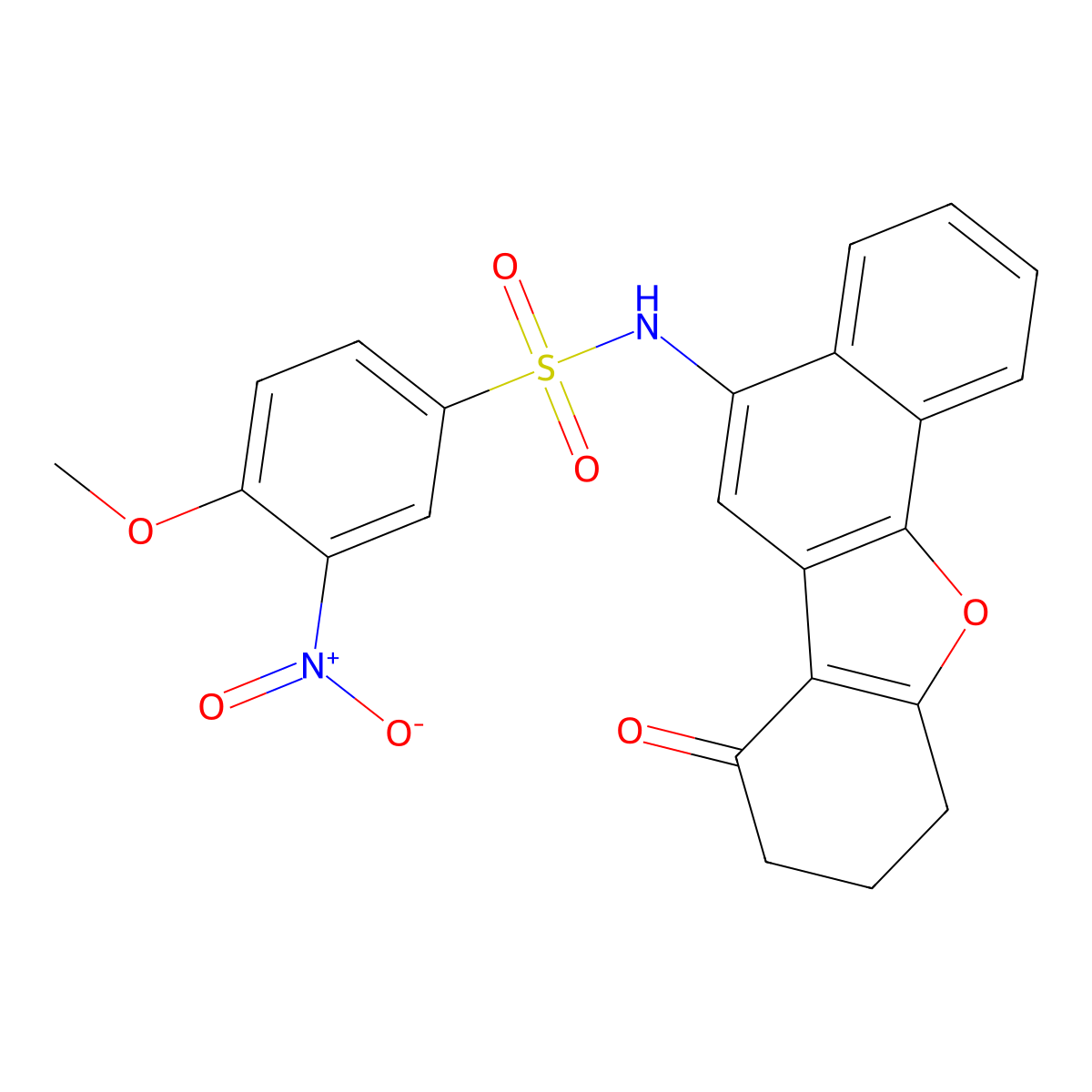 4-methoxy-3-nitro-N-(7-oxo-7,8,9,10-tetrahydronaphtho[1,2-b]benzofuran-5-yl)benzenesulfonamide molecular structure, CAS 691388-41-7