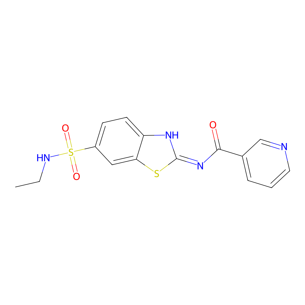 N-{6-[(ethylamino)sulfonyl]-1,3-benzothiazol-2-yl}nicotinamide molecular structure, CAS 691388-53-1