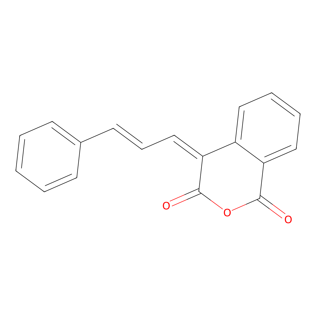 1H-2-Benzopyran-1,3(4H)-dione, 4-(3-phenyl-2-propenylidene)- molecular structure, CAS 69139-24-8