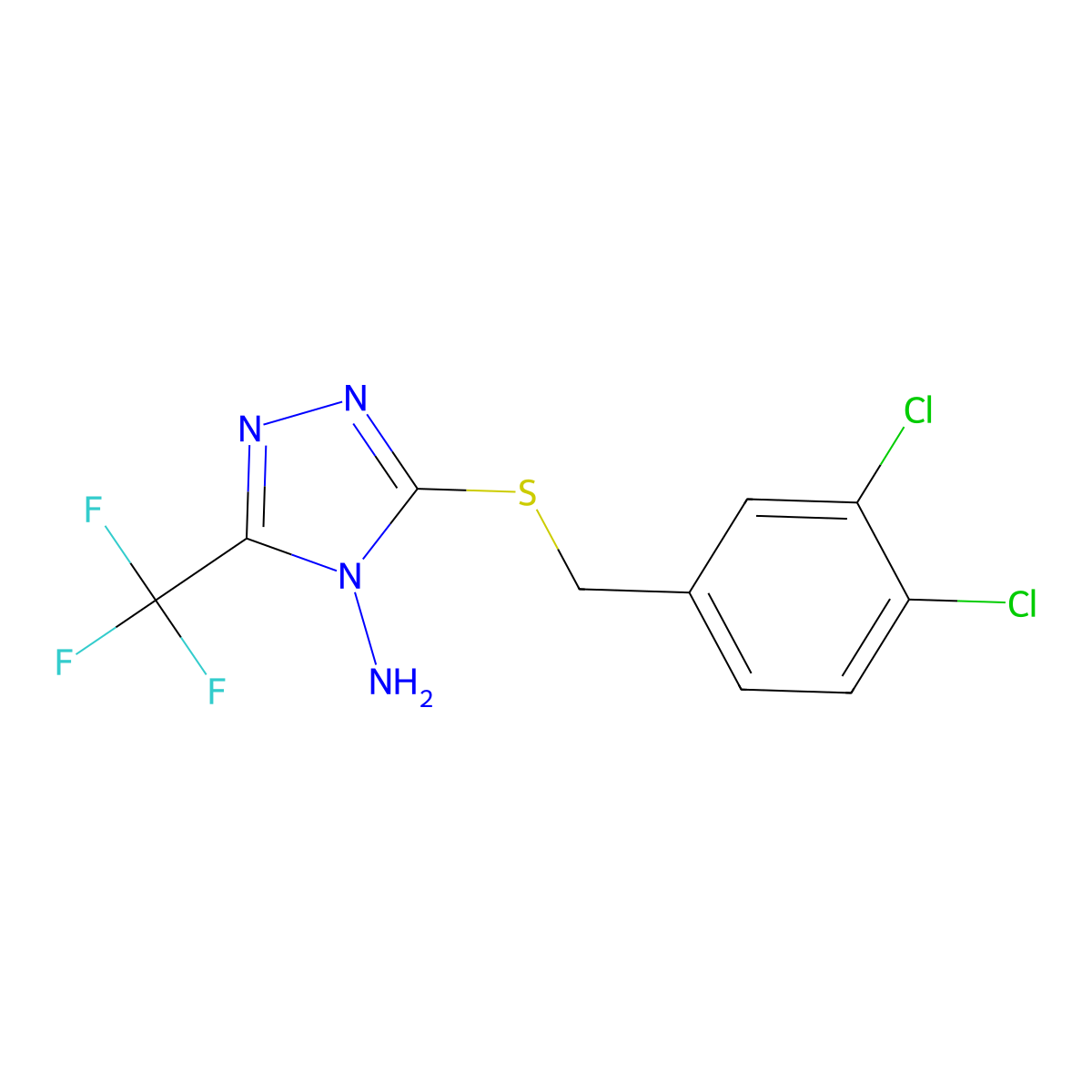 3-{[(3,4-dichlorophenyl)methyl]sulfanyl}-5-(trifluoromethyl)-4H-1,2,4-triazol-4-amine molecular structure, CAS 691391-23-8