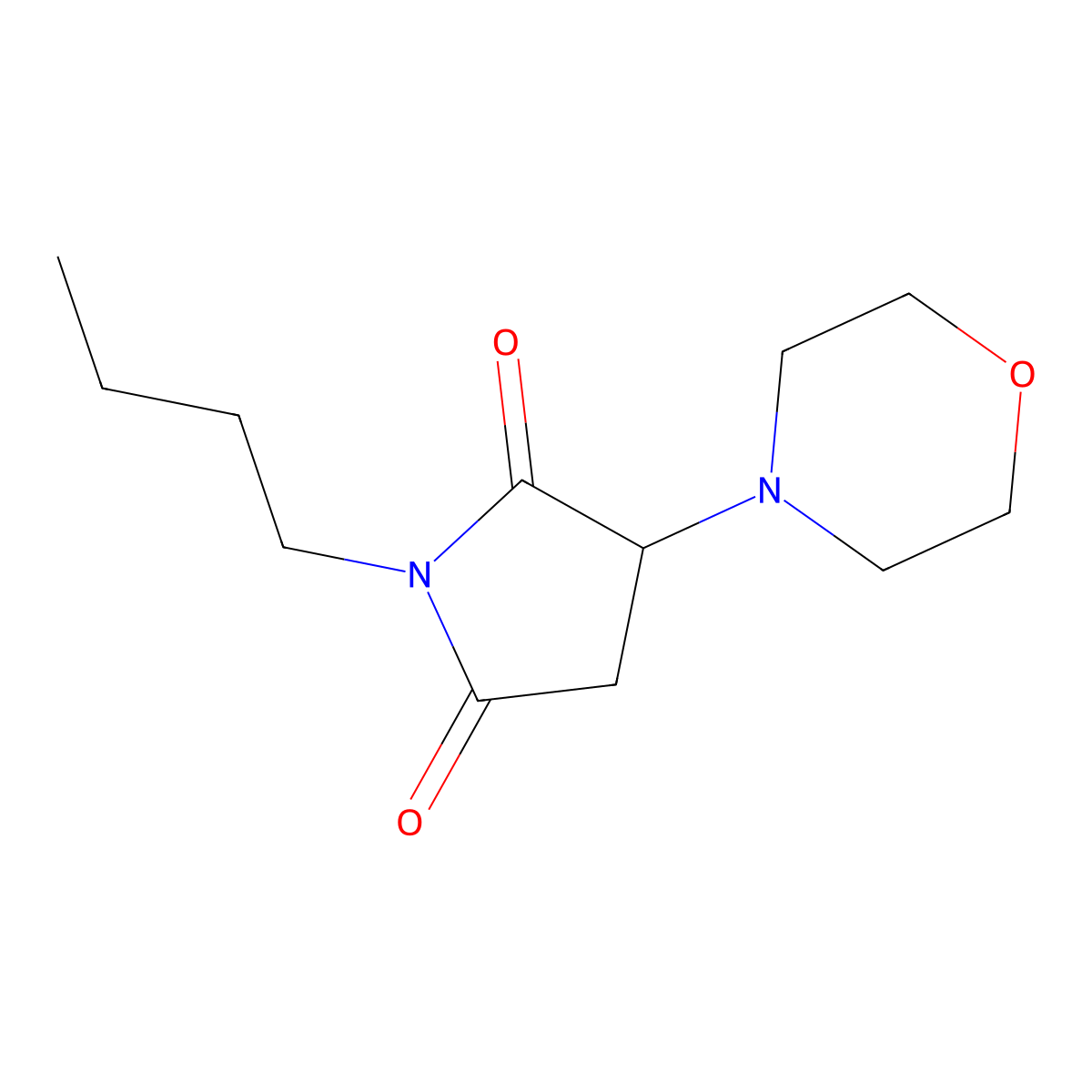 1-Butyl-3-morpholin-4-ylpyrrolidine-2,5-dione molecular structure, CAS 691391-26-1