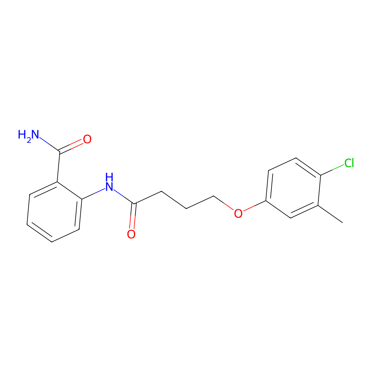 2-[4-(4-Chloro-3-methylphenoxy)butanoylamino]benzamide molecular structure, CAS 691391-57-8
