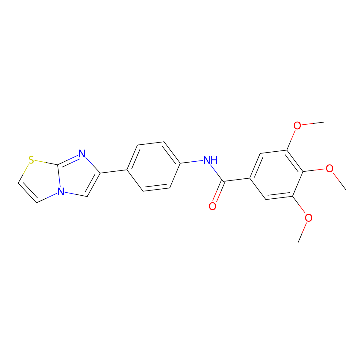 N-(4-imidazo[2,1-b][1,3]thiazol-6-ylphenyl)-3,4,5-trimethoxybenzamide molecular structure, CAS 691392-63-9