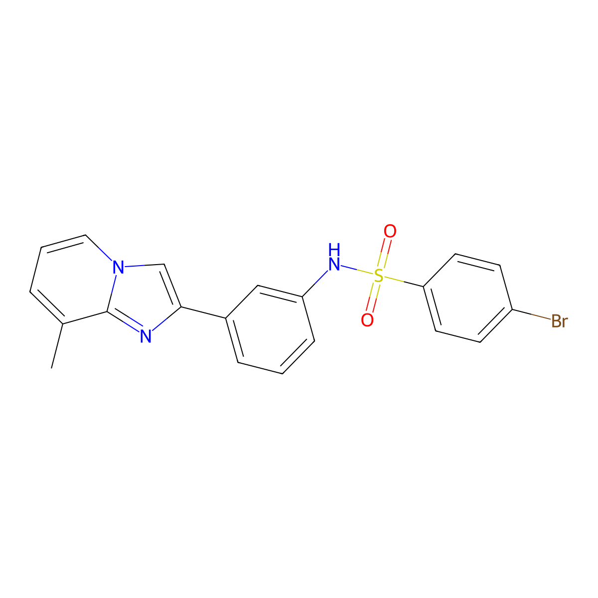 4-bromo-N-(3-(8-methylimidazo[1,2-a]pyridin-2-yl)phenyl)benzenesulfonamide molecular structure, CAS 691392-77-5