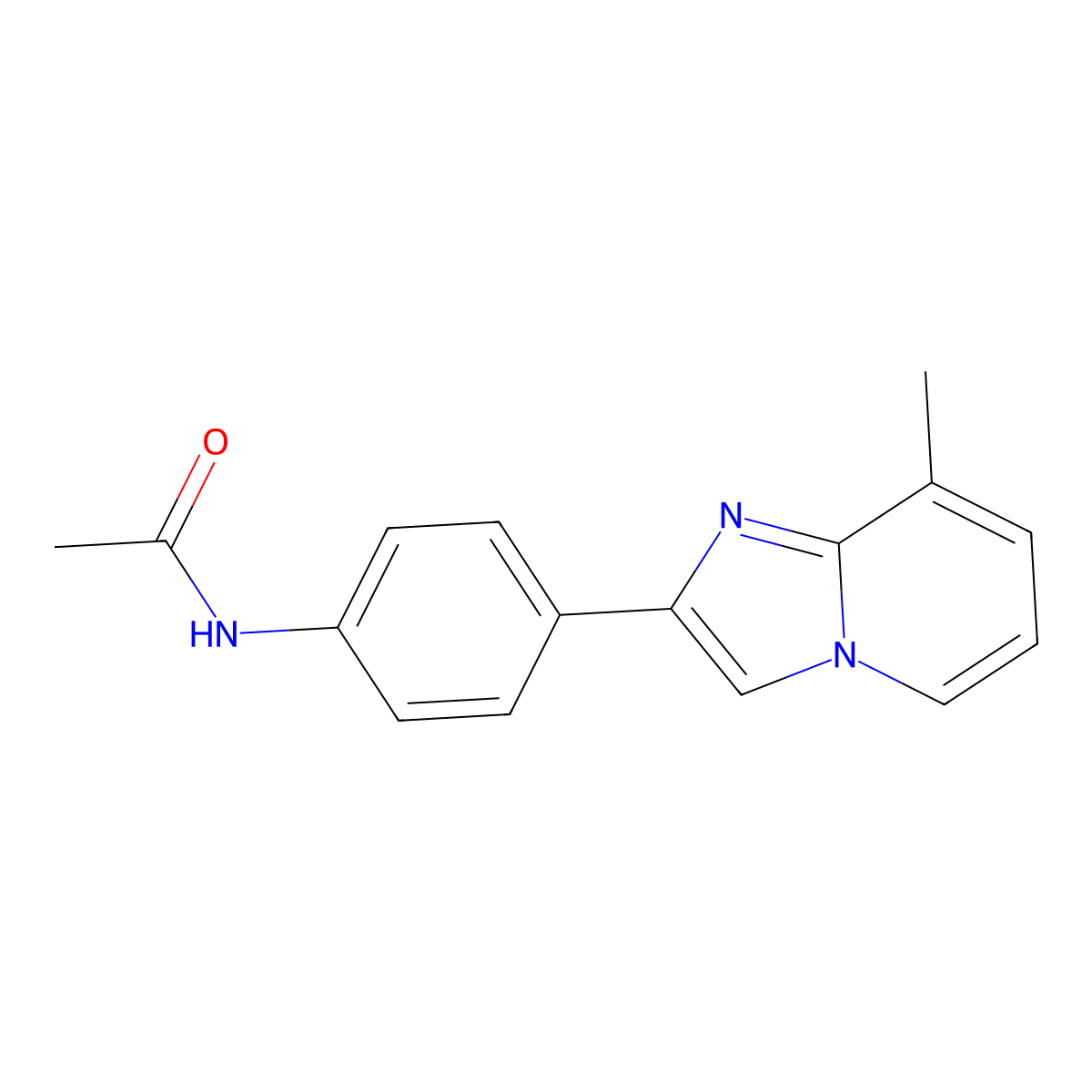 N-[4-(8-methylimidazo[1,2-a]pyridin-2-yl)phenyl]acetamide molecular structure, CAS 691392-81-1