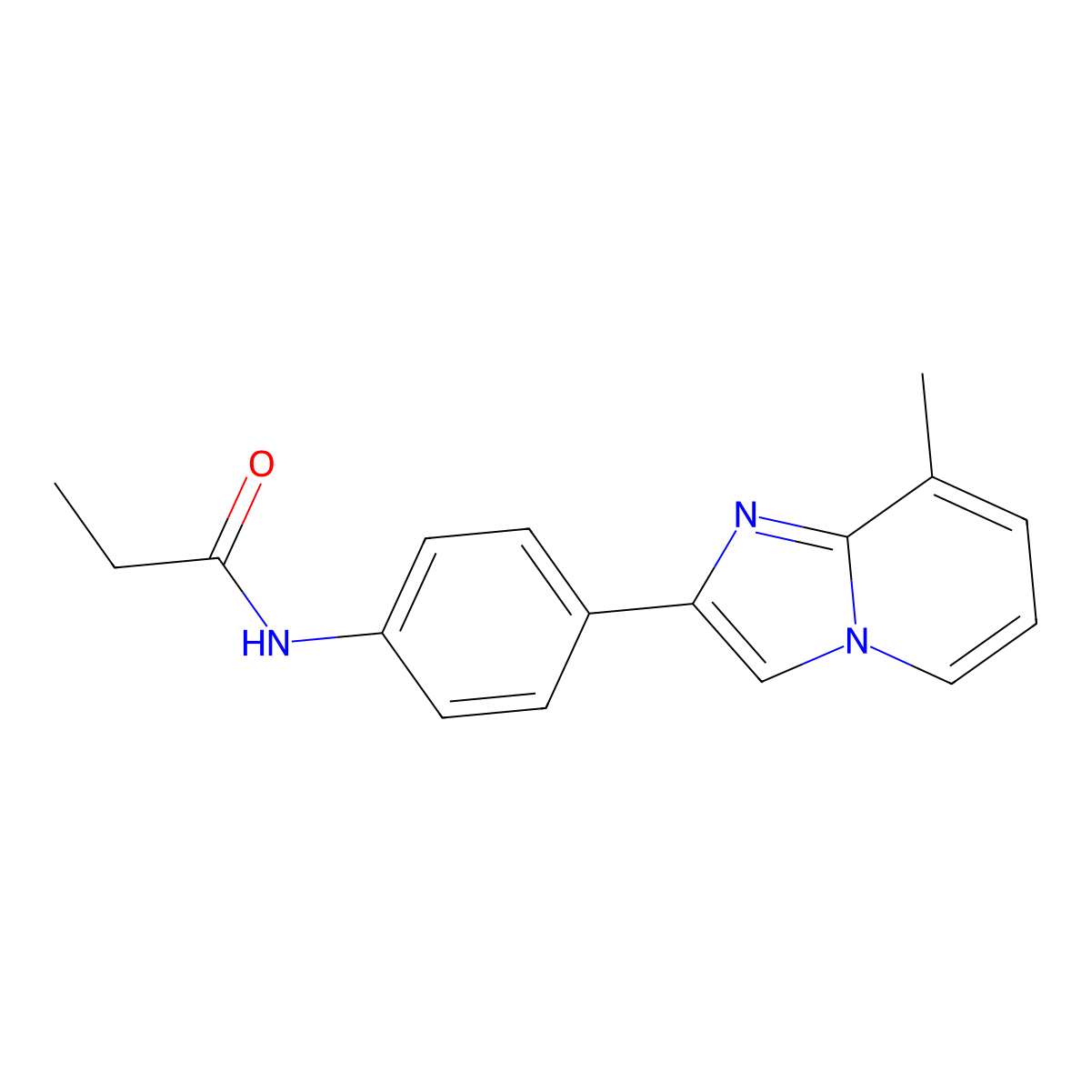 N-[4-(8-methylimidazo[1,2-a]pyridin-2-yl)phenyl]propanamide molecular structure, CAS 691392-82-2