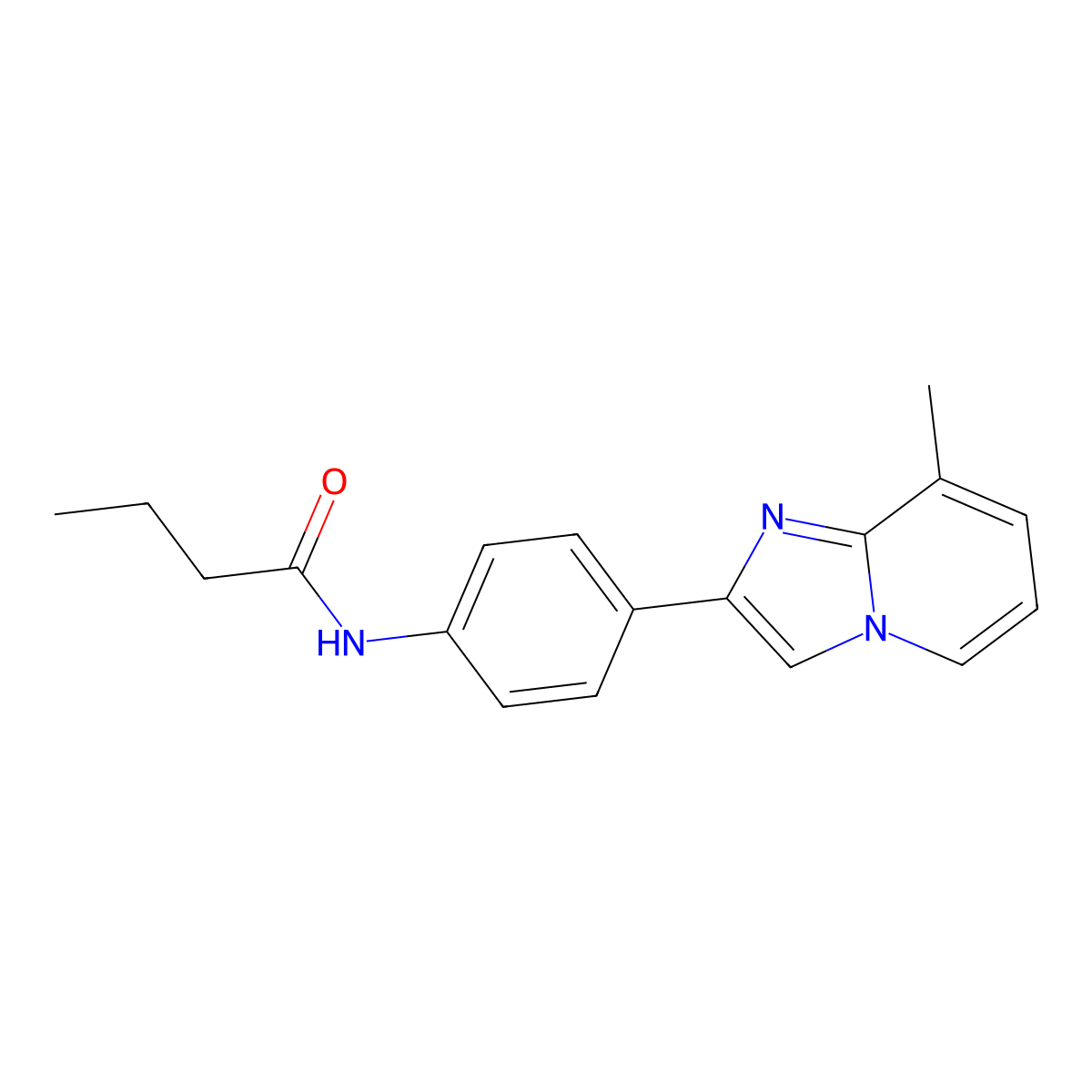 N-[4-(8-methylimidazo[1,2-a]pyridin-2-yl)phenyl]butanamide molecular structure, CAS 691392-83-3