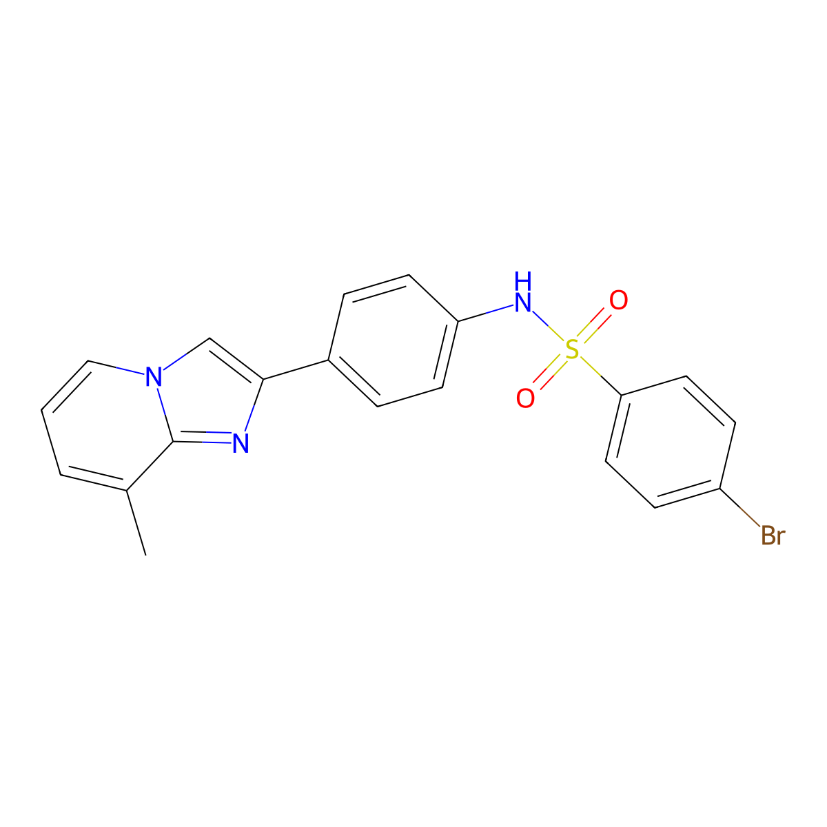 4-bromo-N-(4-(8-methylimidazo[1,2-a]pyridin-2-yl)phenyl)benzenesulfonamide molecular structure, CAS 691392-99-1