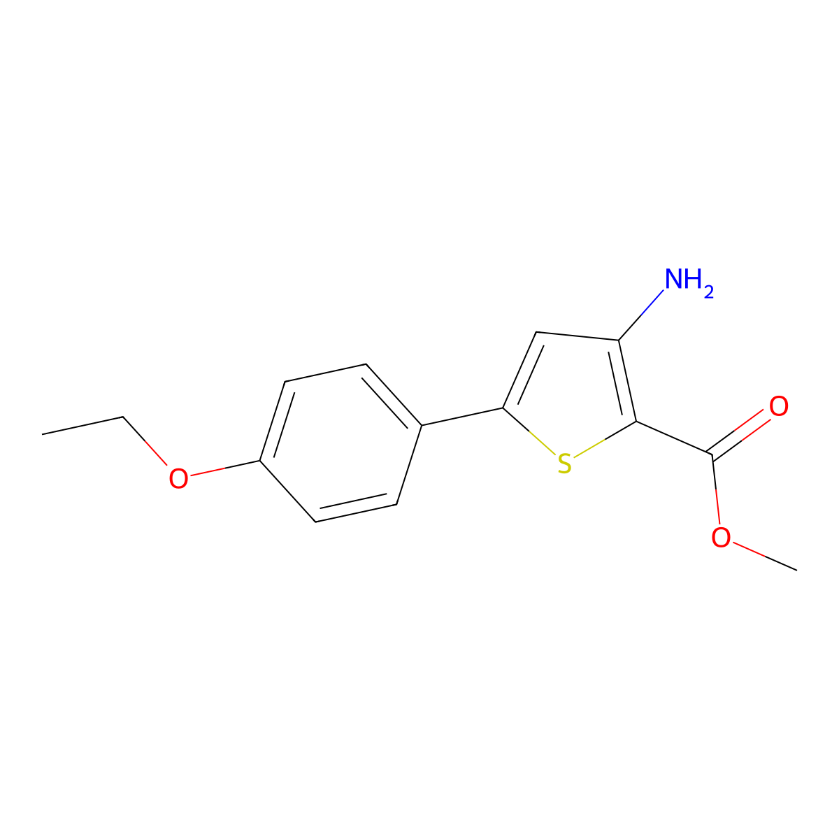 3-Amino-5-(4-ethoxyphenyl)thiophene-2-carboxylic acid methyl ester molecular structure, CAS 691393-97-2