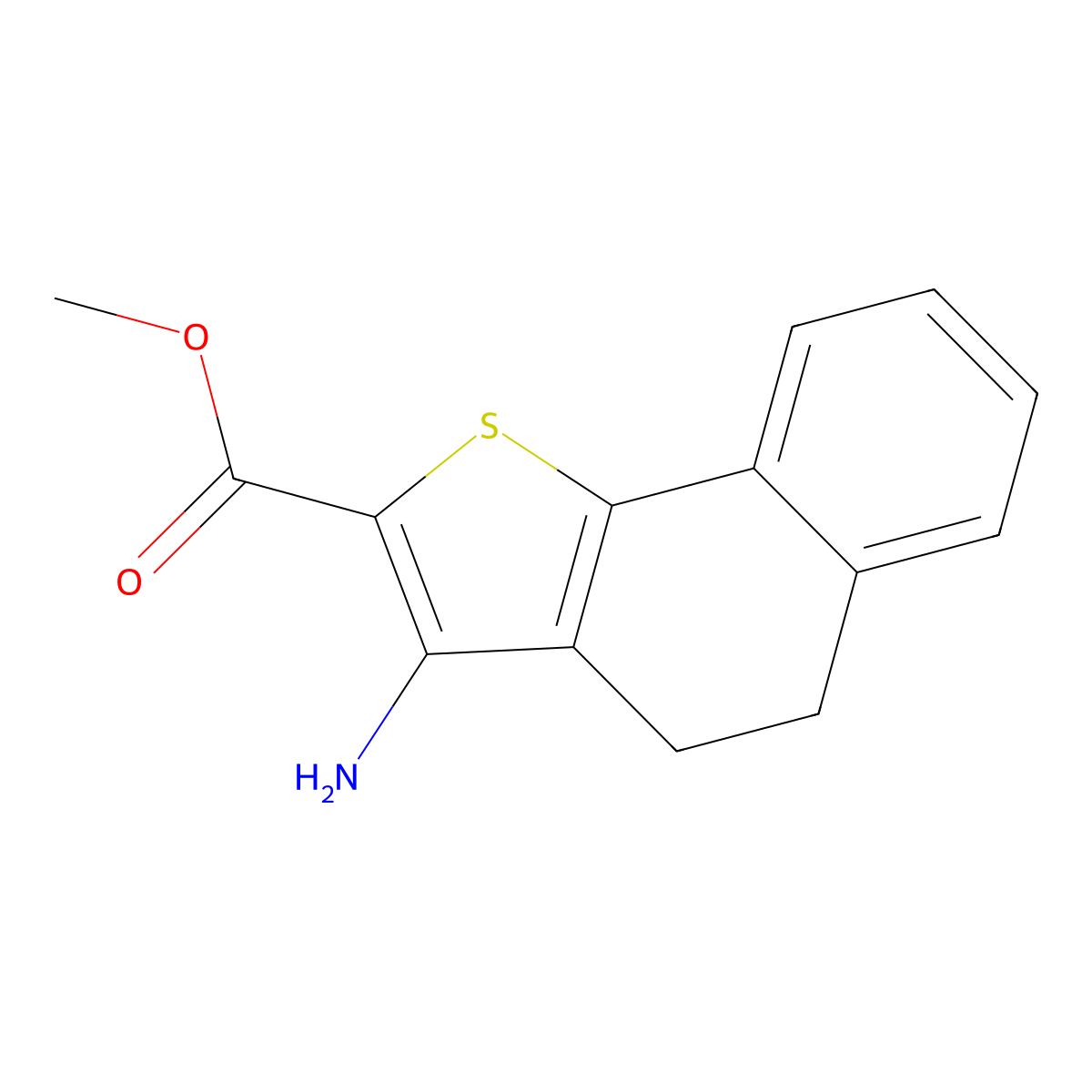 Methyl 3-amino-4,5-dihydronaphtho[1,2-b]thiophene-2-carboxylate molecular structure, CAS 691393-99-4