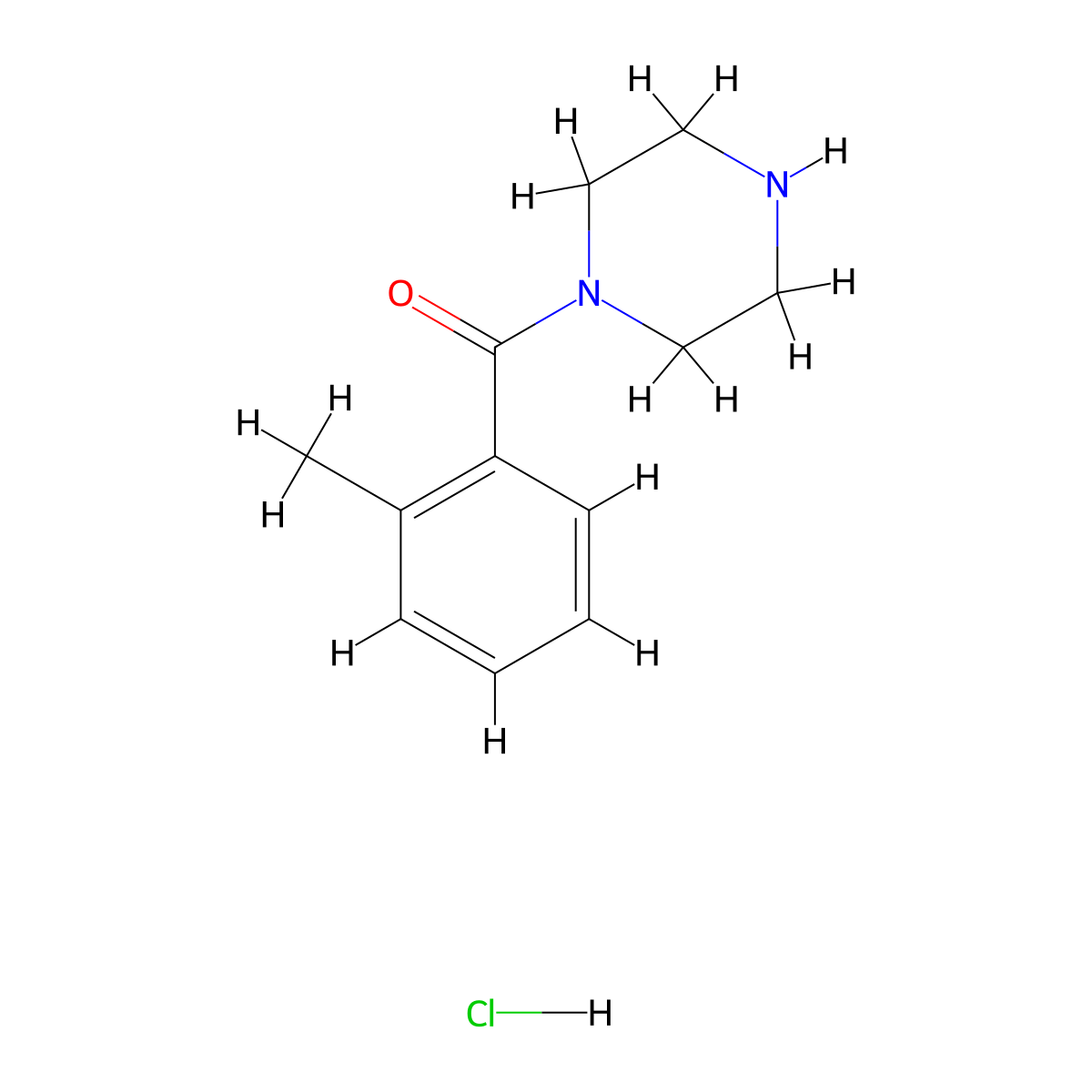 Piperazin-1-yl-o-tolyl-methanone hydrochloride molecular structure, CAS 691394-24-8