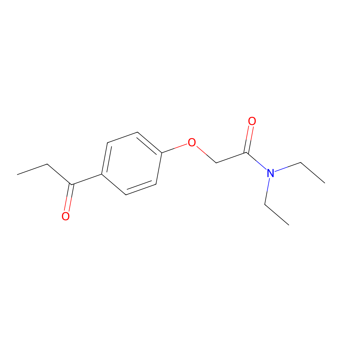 N,N-diethyl-2-(4-propanoylphenoxy)acetamide molecular structure, CAS 691396-39-1