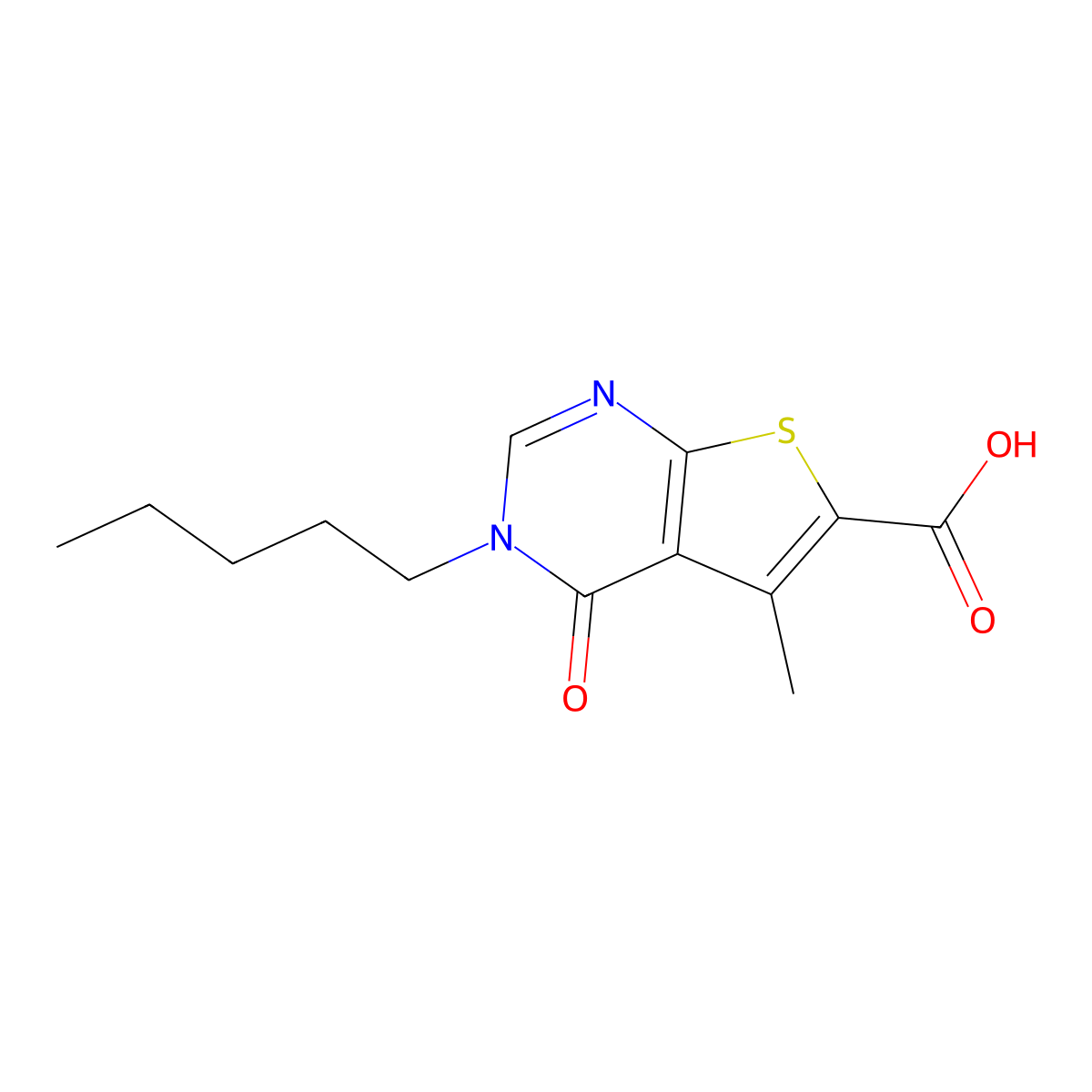 5-Methyl-4-oxo-3-pentylthieno[2,3-d]pyrimidine-6-carboxylic acid molecular structure, CAS 691397-47-4