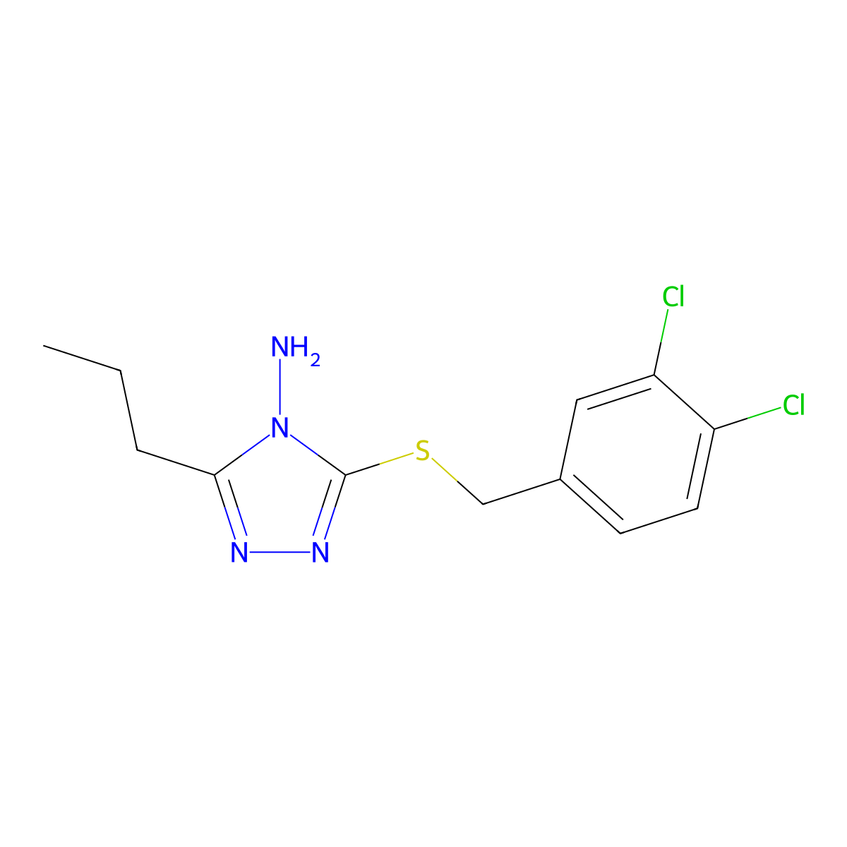 3-[(3,4-Dichlorophenyl)methylsulfanyl]-5-propyl-1,2,4-triazol-4-amine molecular structure, CAS 691397-82-7