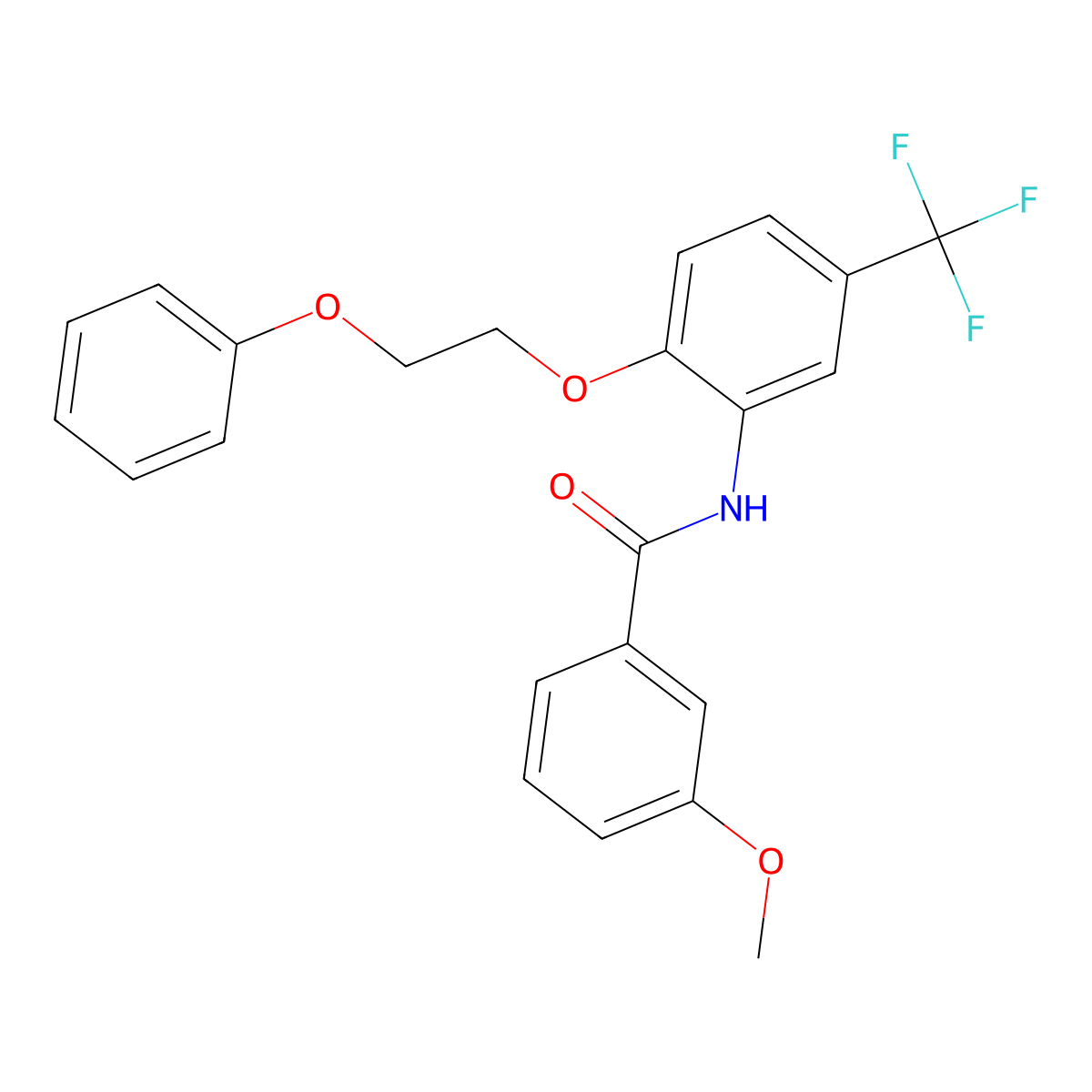 3-methoxy-N-[2-(2-phenoxyethoxy)-5-(trifluoromethyl)phenyl]benzamide molecular structure, CAS 691398-49-9