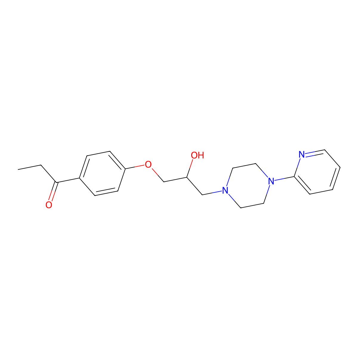 1-(4-{2-Hydroxy-3-[4-(pyridin-2-yl)piperazin-1-yl]propoxy}phenyl)propan-1-one molecular structure, CAS 691398-51-3