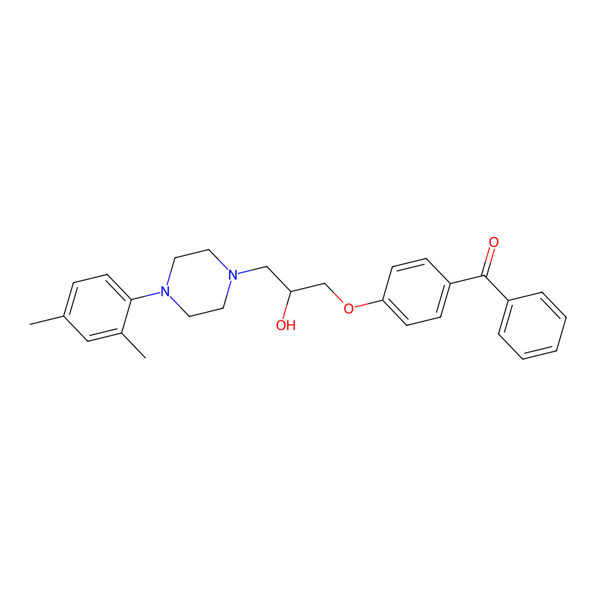 4-{3-[4-(2,4-Dimethylphenyl)piperazinyl]-2-hydroxypropoxy}phenyl phenyl ketone molecular structure, CAS 691398-54-6