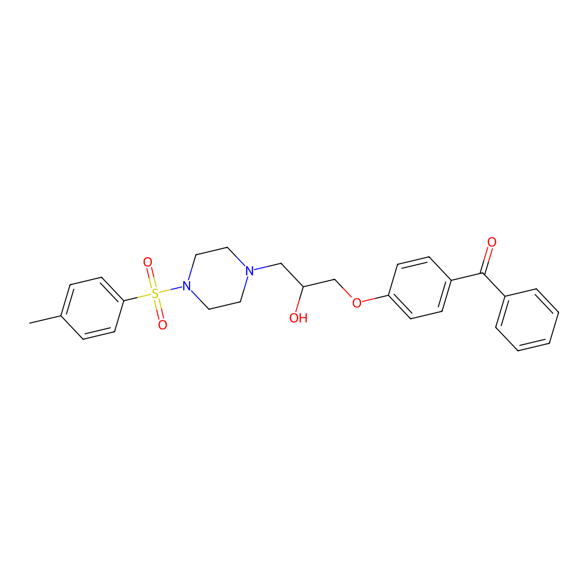 (4-(2-Hydroxy-3-(4-tosylpiperazin-1-yl)propoxy)phenyl)(phenyl)methanone molecular structure, CAS 691398-55-7