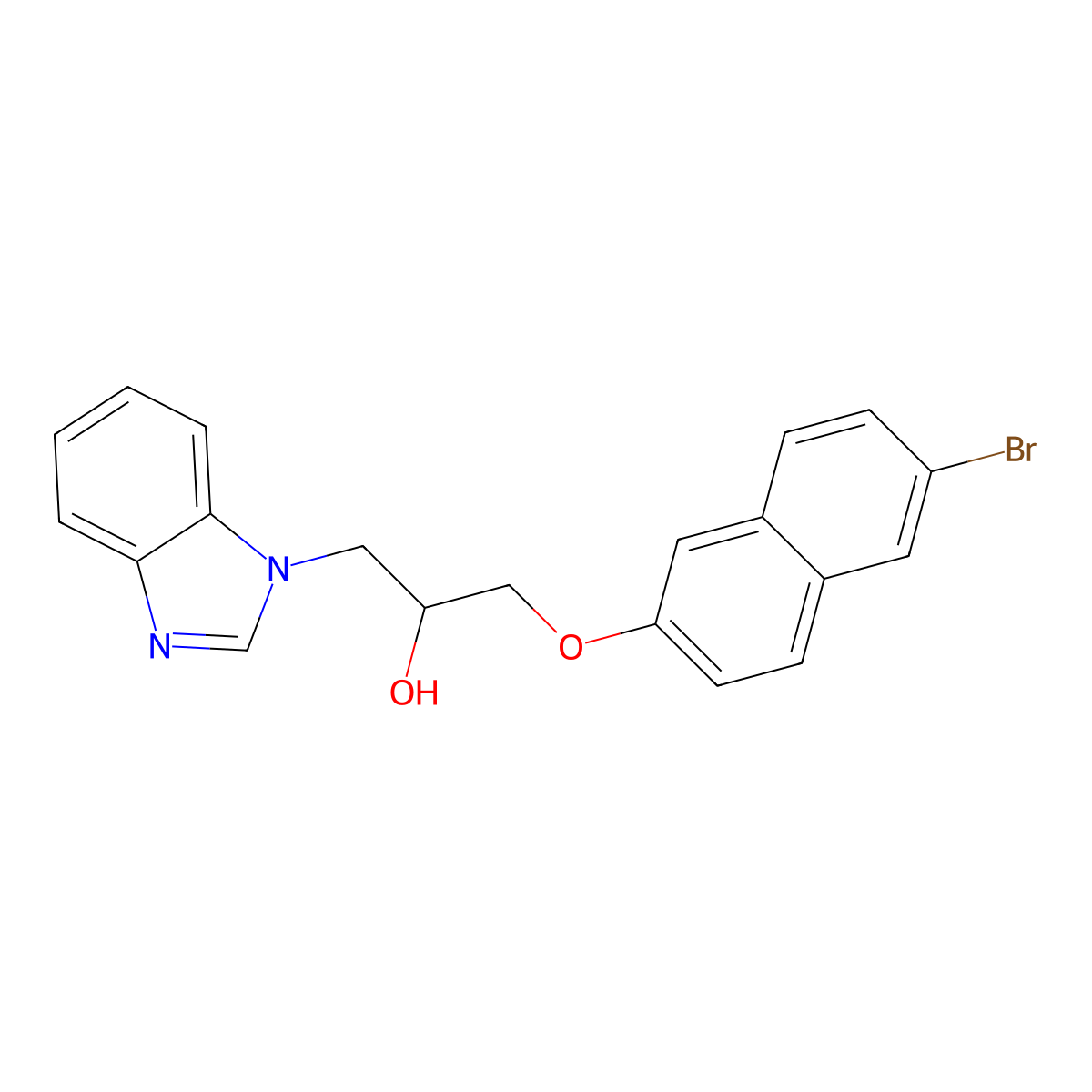 1-(1H-benzo[d]imidazol-1-yl)-3-((6-bromonaphthalen-2-yl)oxy)propan-2-ol molecular structure, CAS 691398-57-9