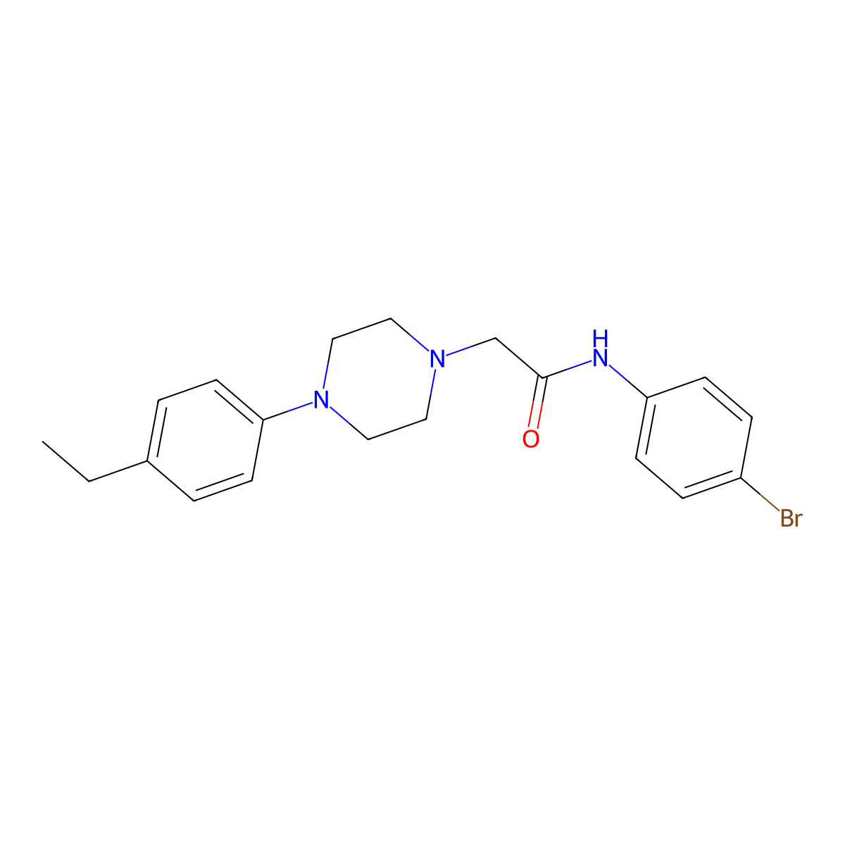 N-(4-bromophenyl)-2-[4-(4-ethylphenyl)piperazin-1-yl]acetamide molecular structure, CAS 691398-59-1