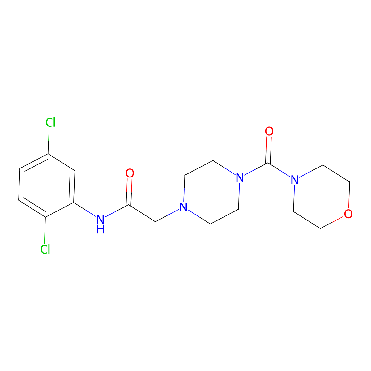 N-(2,5-dichlorophenyl)-2-[4-(morpholine-4-carbonyl)piperazin-1-yl]acetamide molecular structure, CAS 691398-61-5
