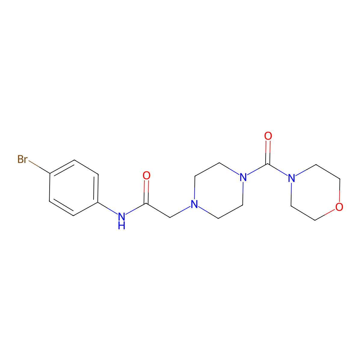 N-(4-bromophenyl)-2-[4-(morpholine-4-carbonyl)piperazin-1-yl]acetamide molecular structure, CAS 691398-62-6