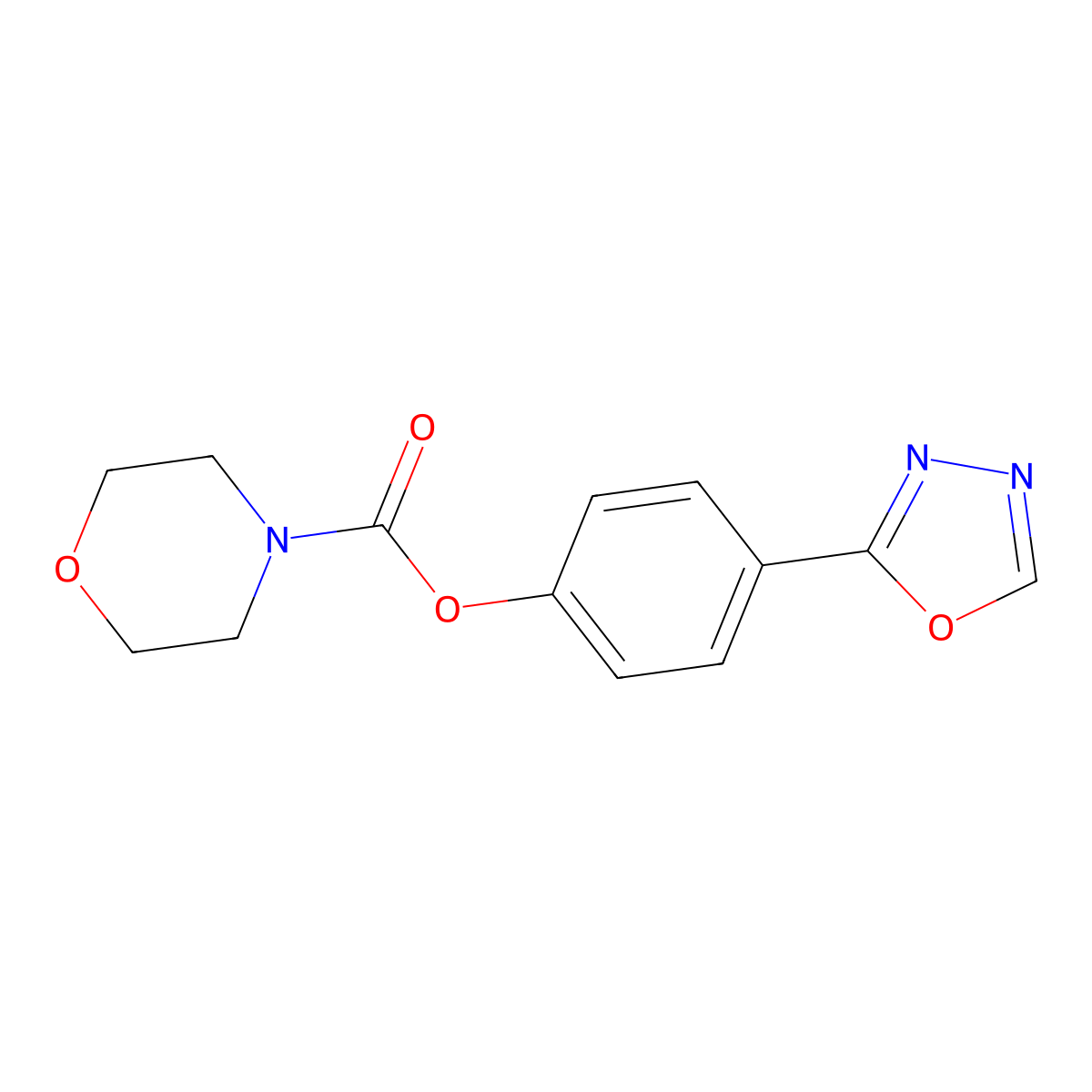 4-(1,3,4-Oxadiazol-2-yl)phenyl morpholine-4-carboxylate molecular structure, CAS 691398-63-7