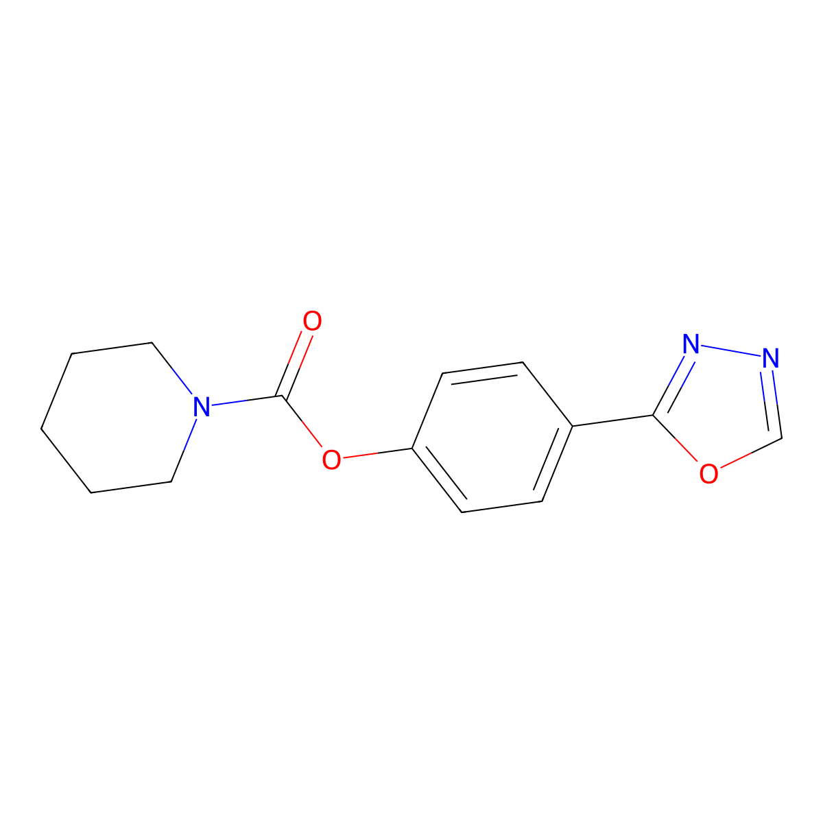 4-(1,3,4-Oxadiazol-2-yl)phenyl piperidine-1-carboxylate molecular structure, CAS 691398-64-8