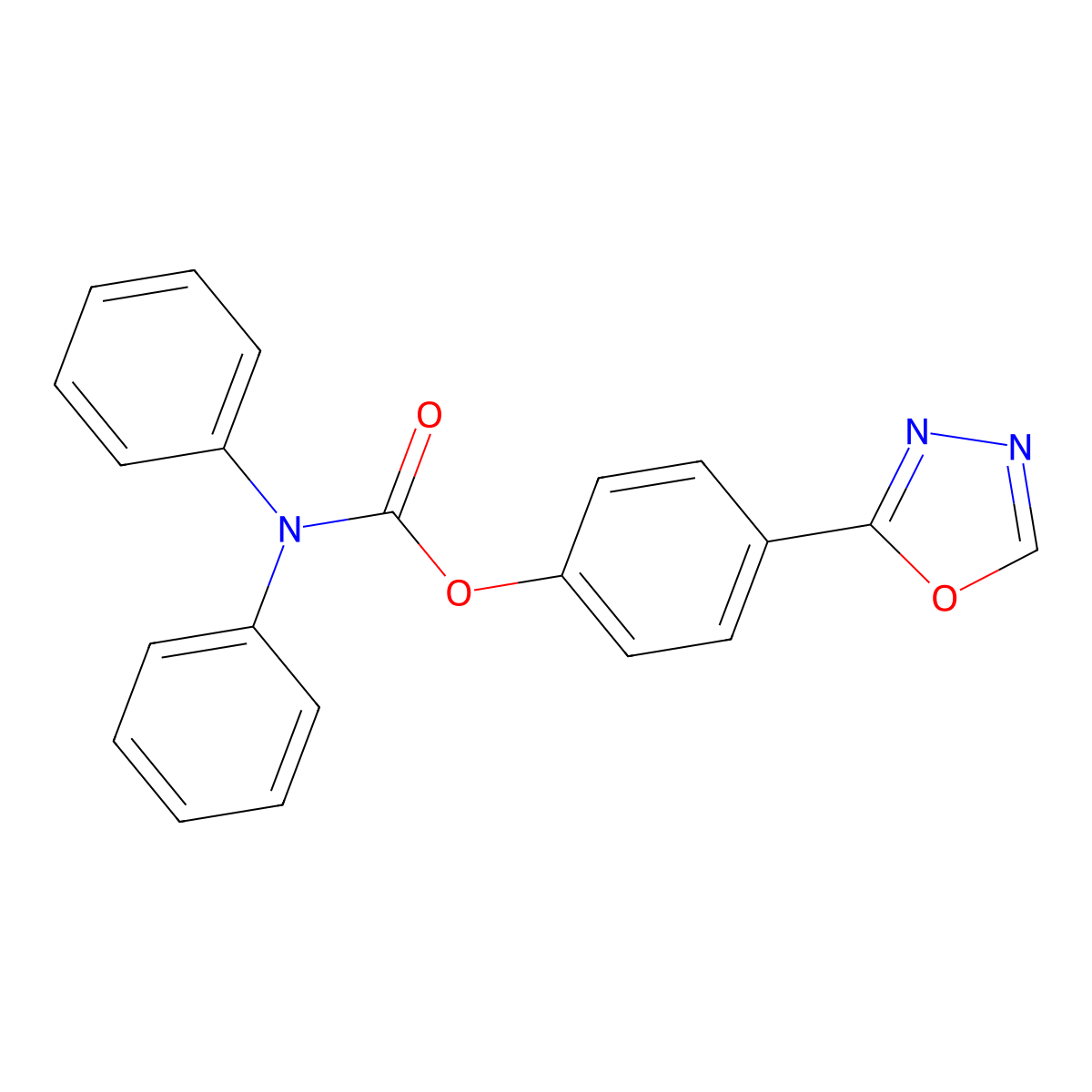 4-(1,3,4-Oxadiazol-2-yl)phenyl diphenylcarbamate molecular structure, CAS 691398-65-9