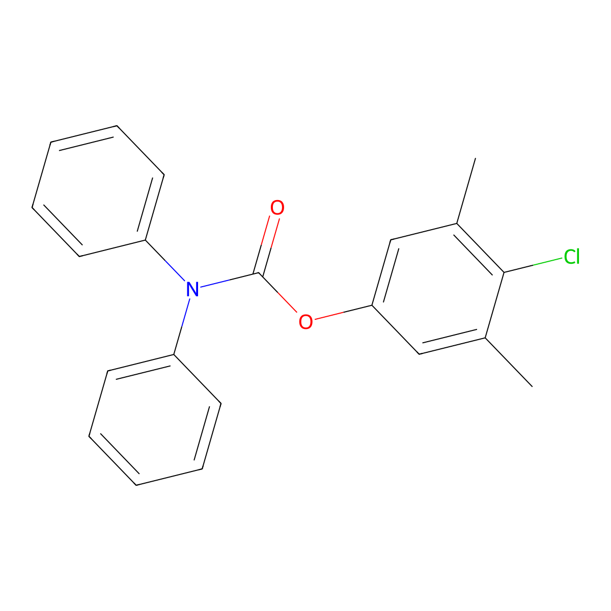 4-Chloro-3,5-dimethylphenyl diphenylcarbamate molecular structure, CAS 691398-66-0