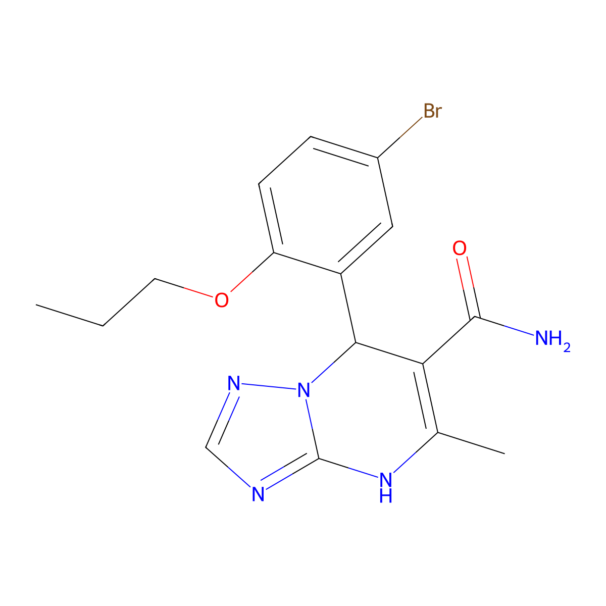 7-(5-Bromo-2-propoxyphenyl)-5-methyl-4,7-dihydro-[1,2,4]triazolo[1,5-a]pyrimidine-6-carboxamide molecular structure, CAS 691399-22-1