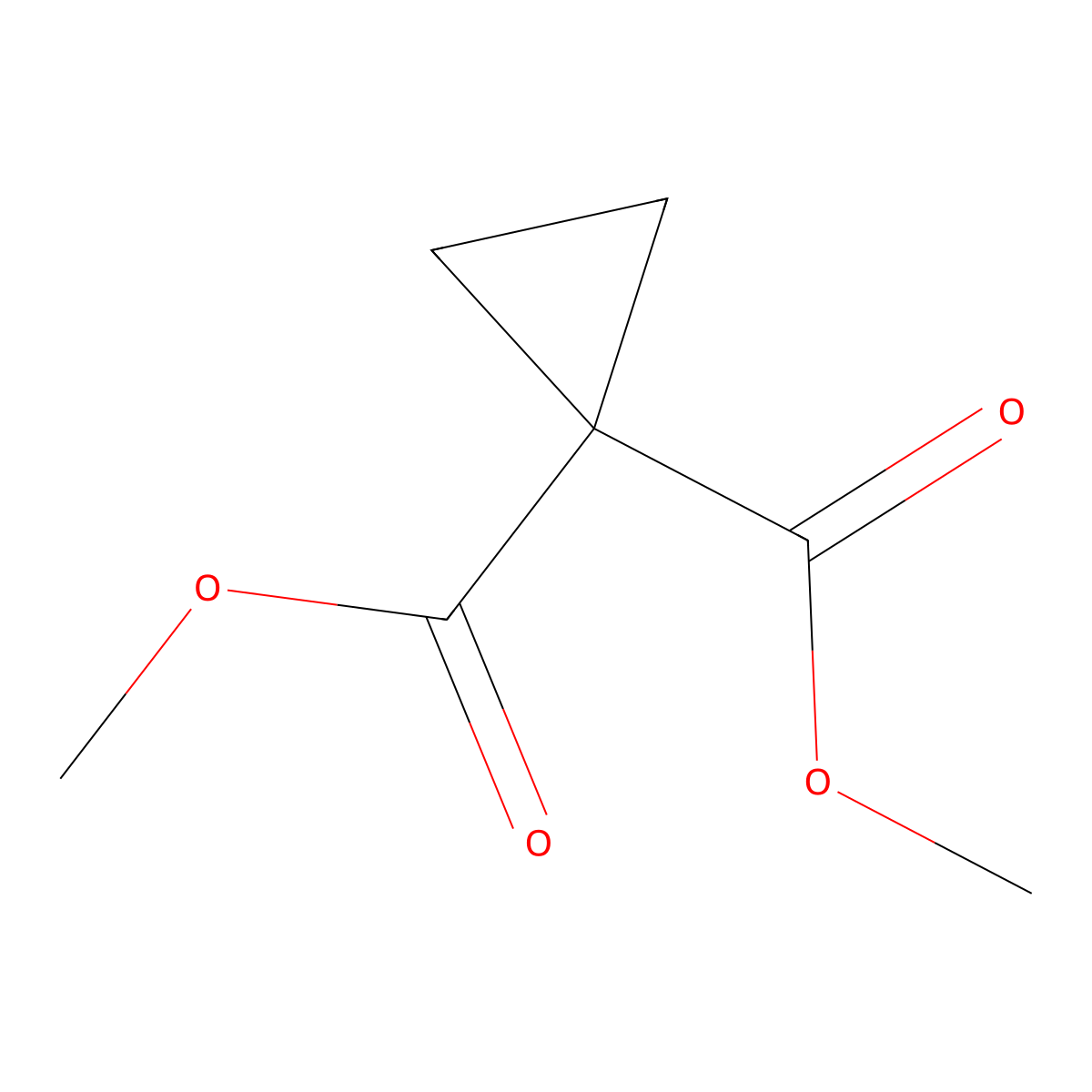 1,1-Cyclopropanedicarboxylic acid, 1,1-dimethyl ester molecular structure, CAS 6914-71-2