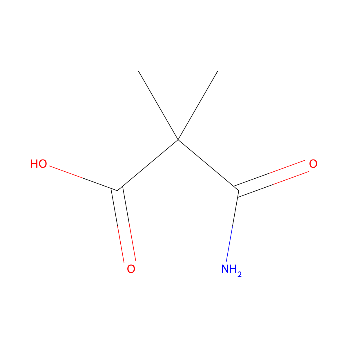 1-(Aminocarbonyl)-1-cyclopropanecarboxylic acid molecular structure, CAS 6914-74-5