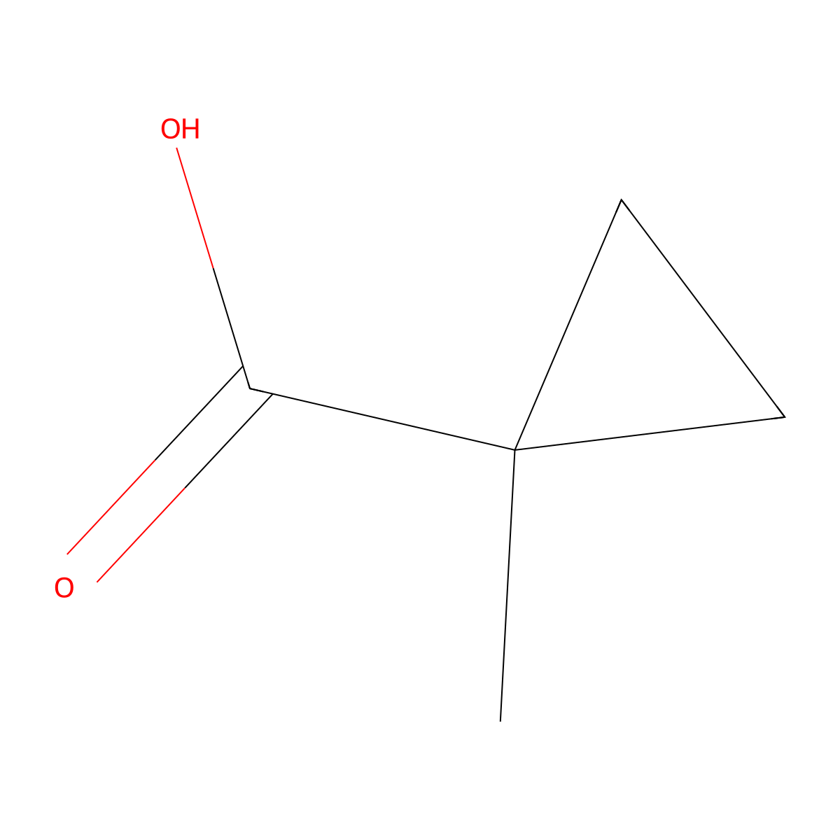 1-Methylcyclopropanecarboxylic acid molecular structure, CAS 6914-76-7