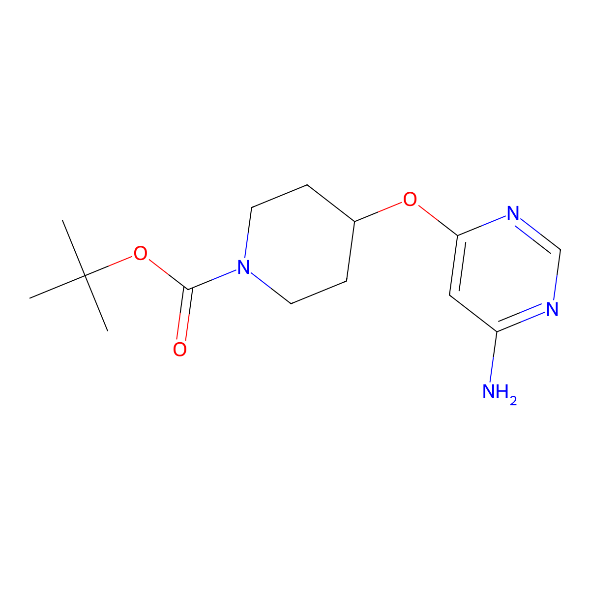 tert-Butyl 4-((6-aminopyrimidin-4-yl)oxy)piperidine-1-carboxylate molecular structure, CAS 691400-74-5