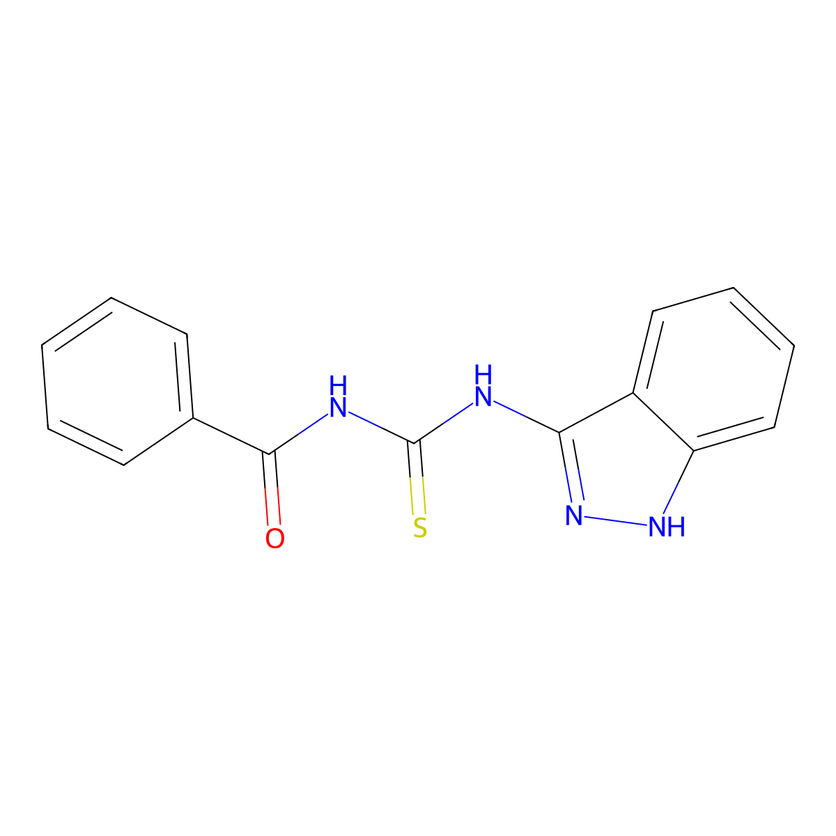 N-(1H-indazol-3-ylcarbamothioyl)benzamide molecular structure, CAS 691406-10-7