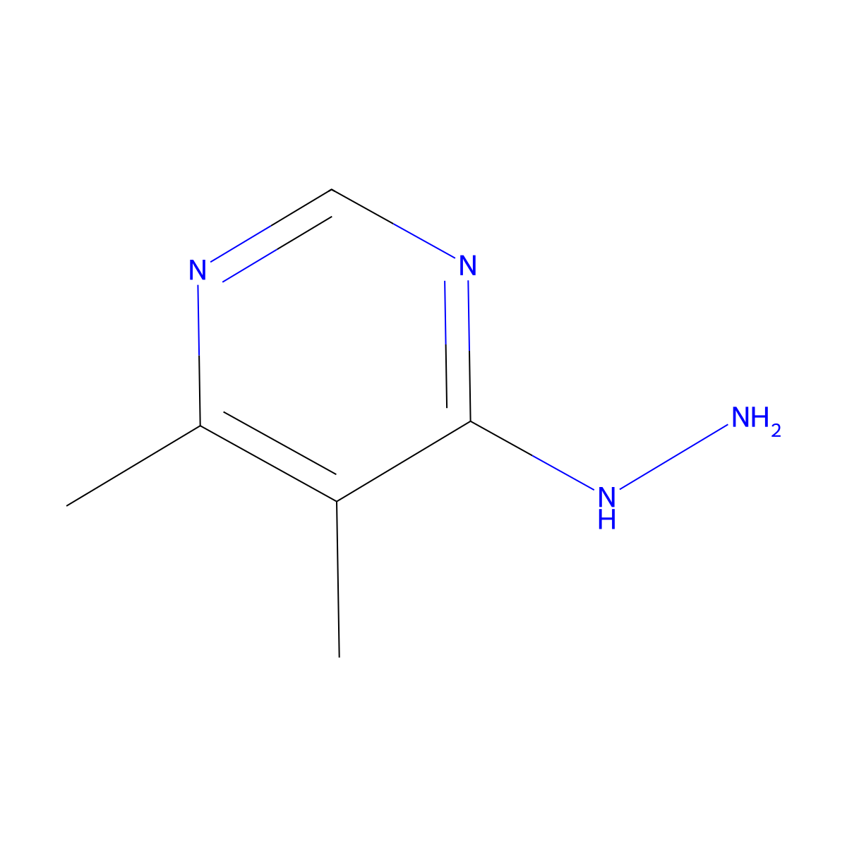 4-Hydrazinyl-5,6-dimethylpyrimidine molecular structure, CAS 69142-11-6