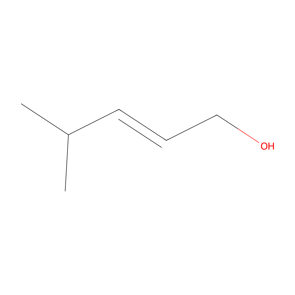 2-Penten-1-ol, 4-methyl-, (2E)- molecular structure, CAS 69143-05-1