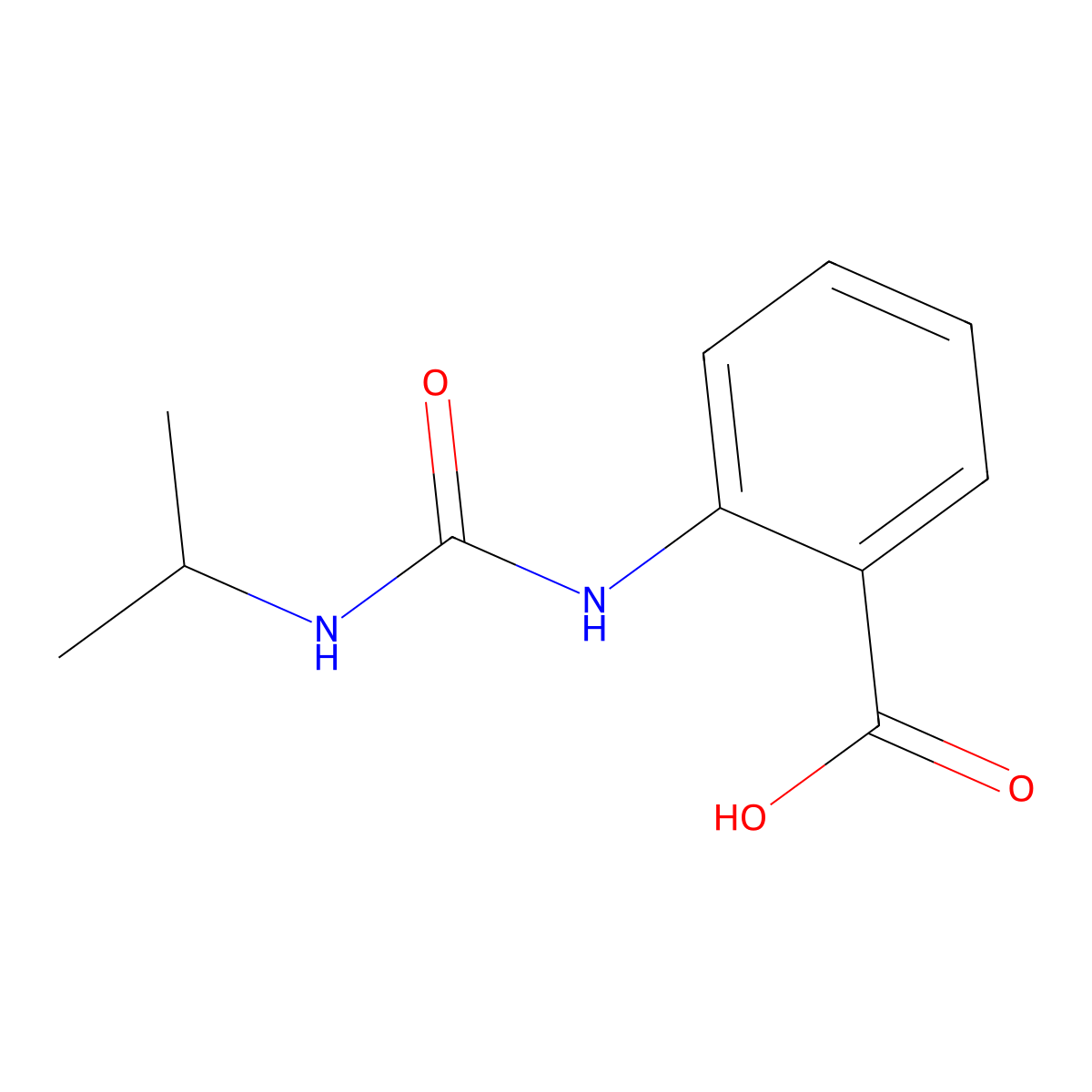 2-{[(Propan-2-yl)carbamoyl]amino}benzoic acid molecular structure, CAS 69145-57-9