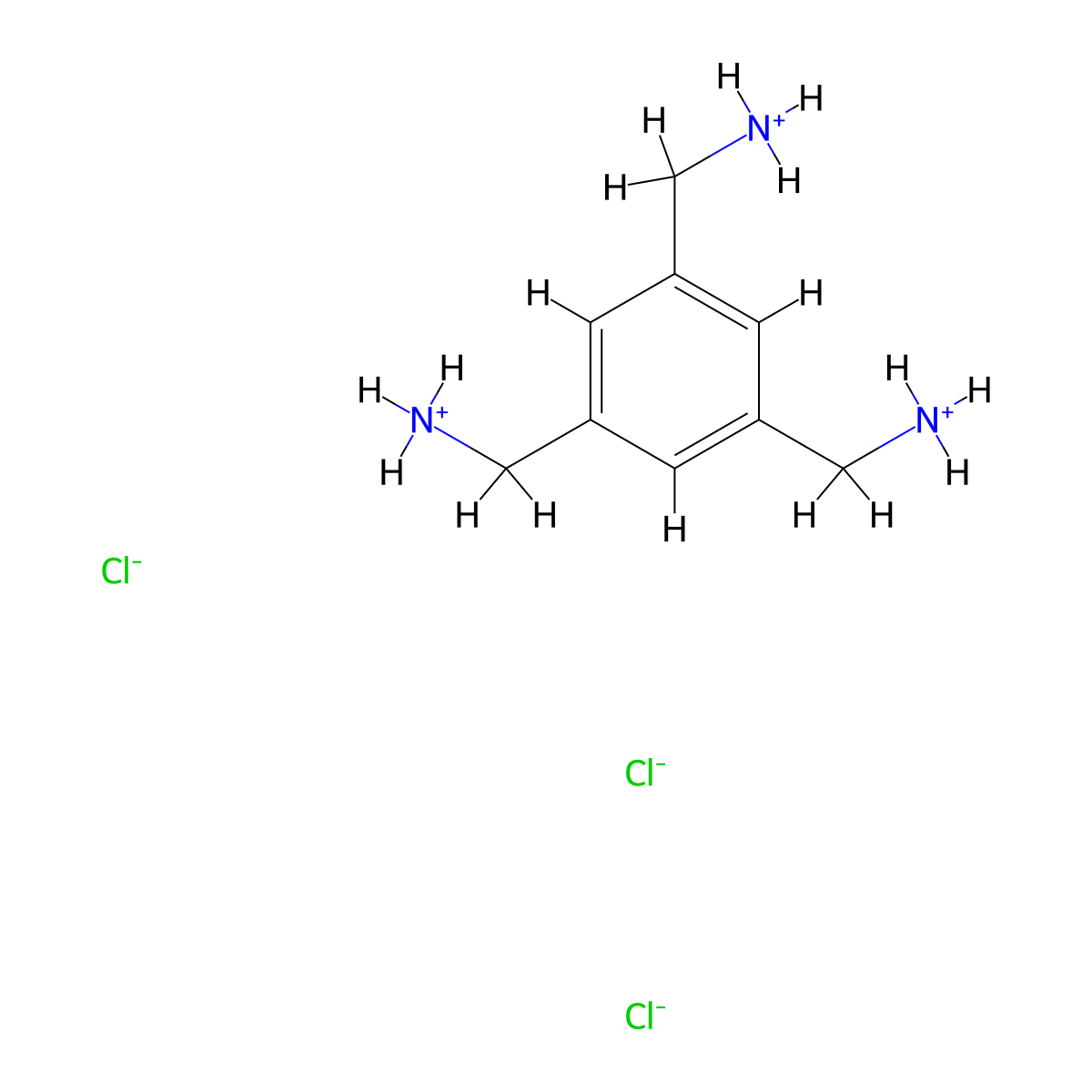 [3,5-Bis(azaniumylmethyl)phenyl]methylazanium trichloride molecular structure, CAS 69146-57-2