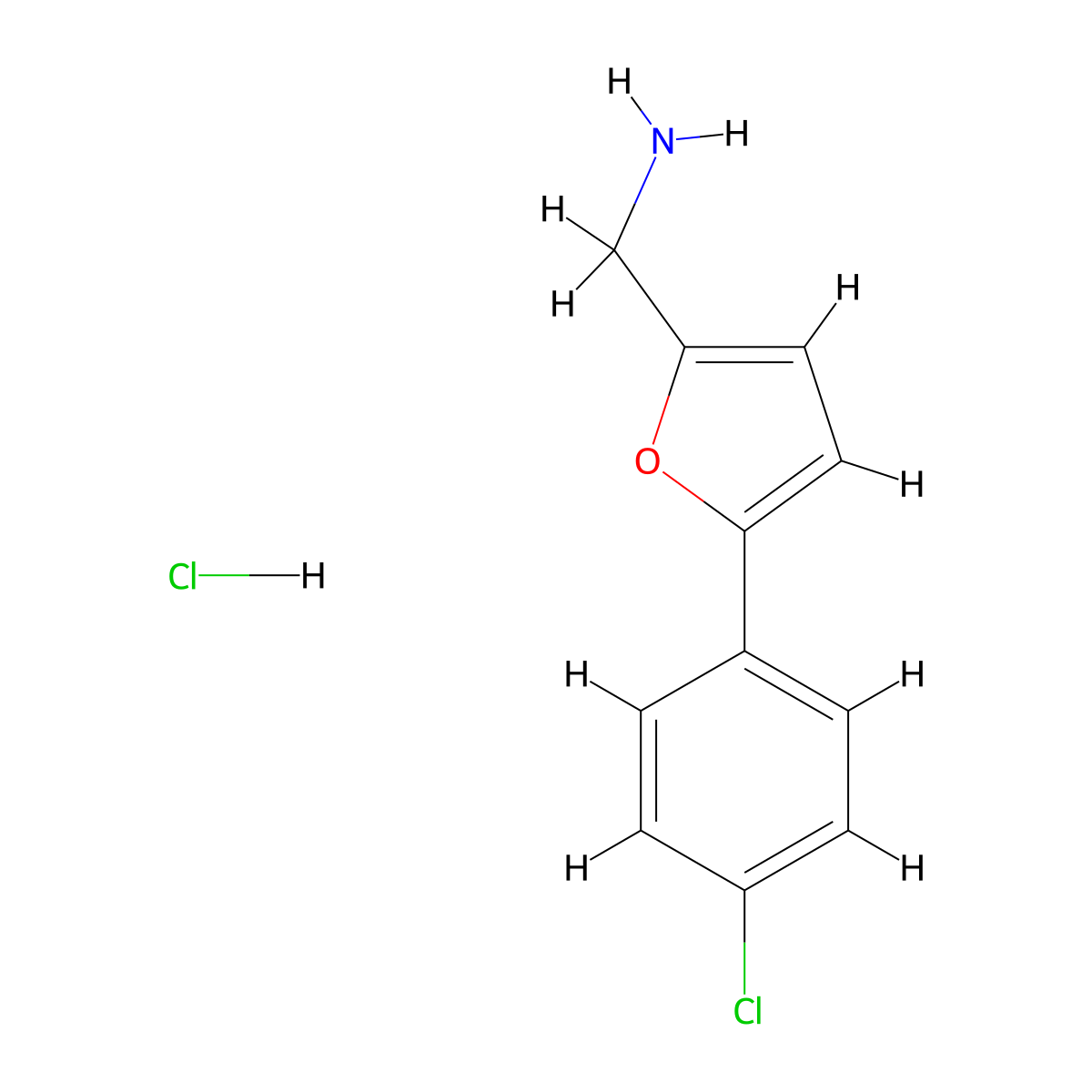 (5-(4-Chlorophenyl)furan-2-yl)methanamine hydrochloride molecular structure, CAS 69146-89-0