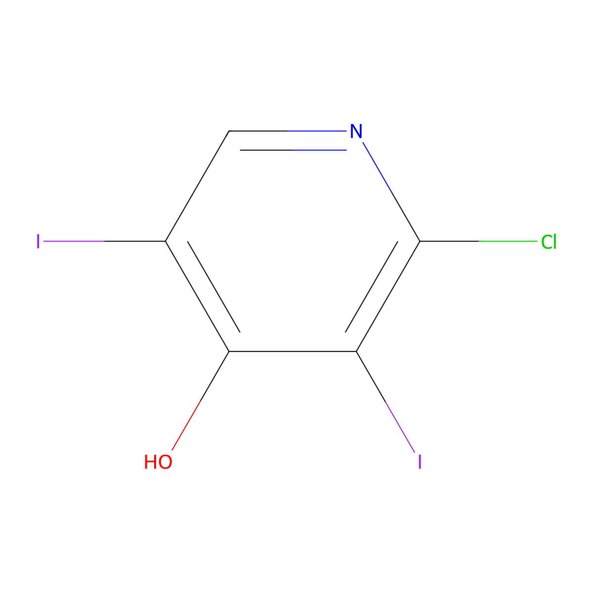 2-Chloro-3,5-diiodo-pyridin-4-ol molecular structure, CAS 69148-11-4