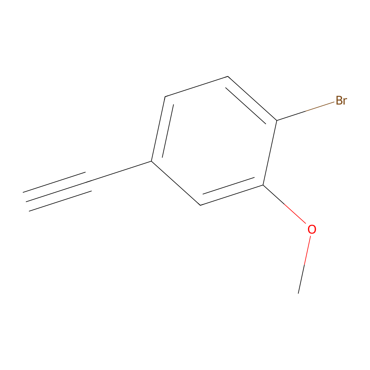 1-Bromo-4-ethynyl-2-methoxybenzene molecular structure, CAS 69151-17-3