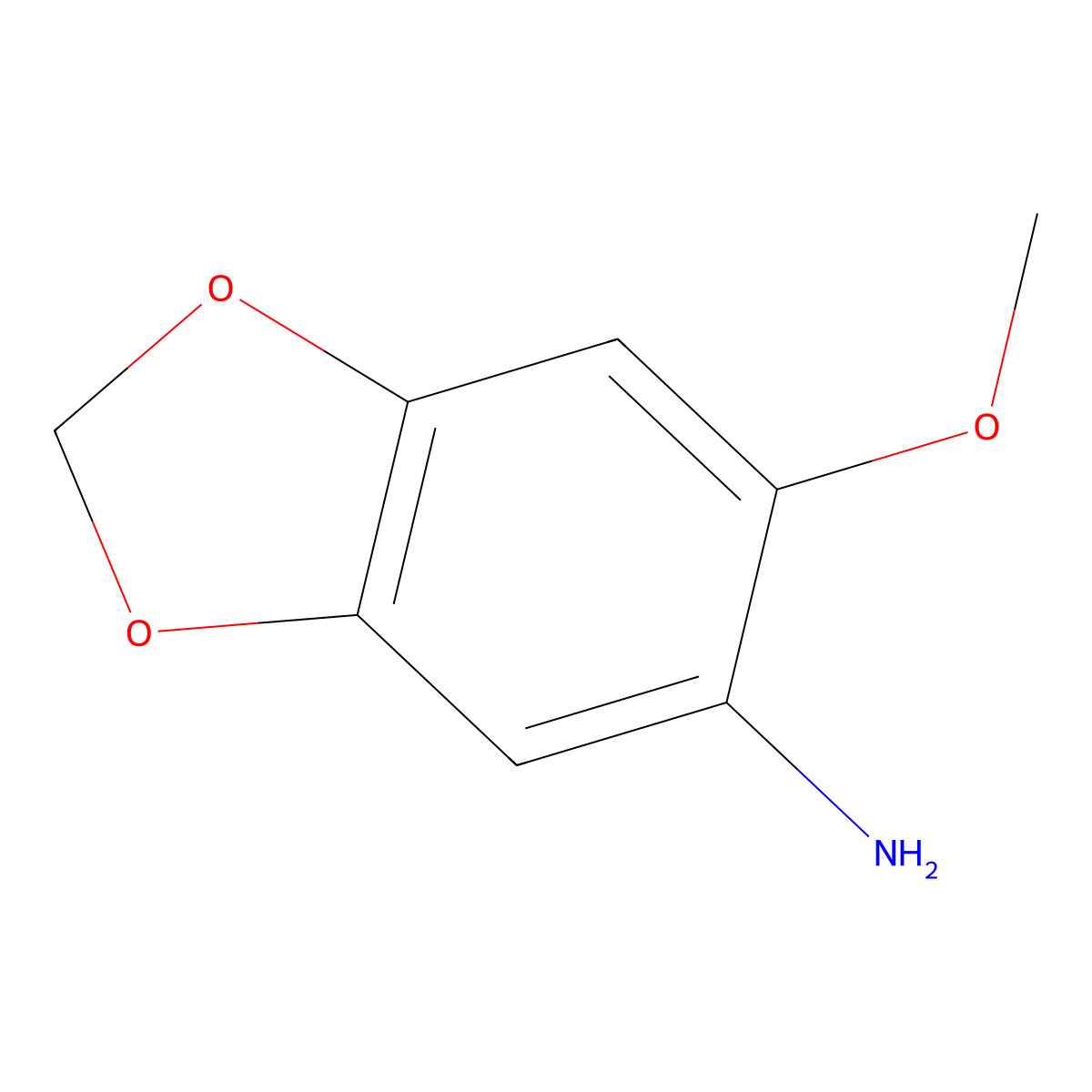 (6-Methoxy-1,3-benzodioxol-5-yl)amine molecular structure, CAS 69151-32-2